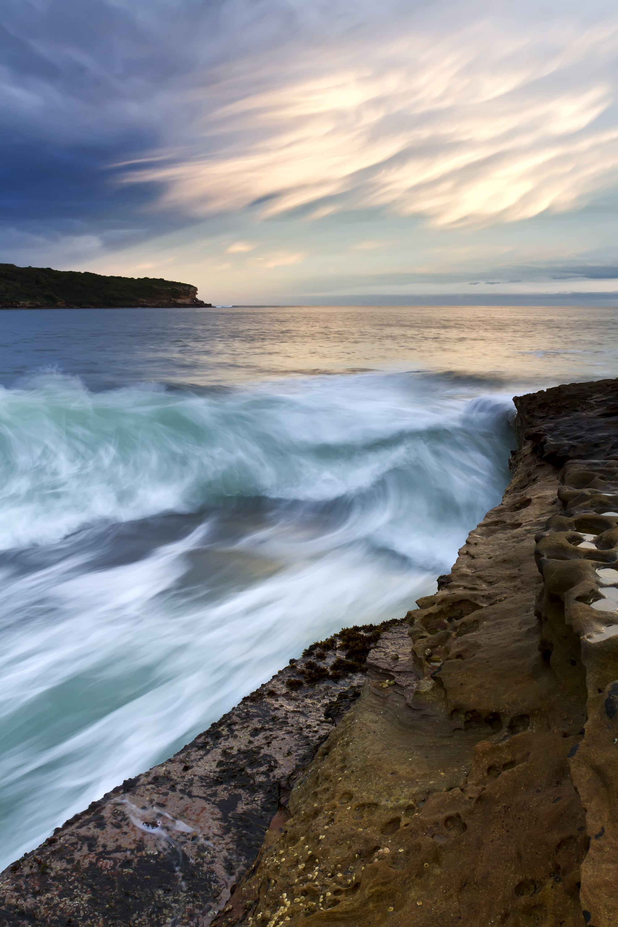 canon 7d, beauty In Nature, la perouse, photograph, Explored, rock - Object, scenics, sea waves, nature, 2K, dusk, cokin, sky, 40mm, landscape, cloud - Sky, Phone HD Wallpaper