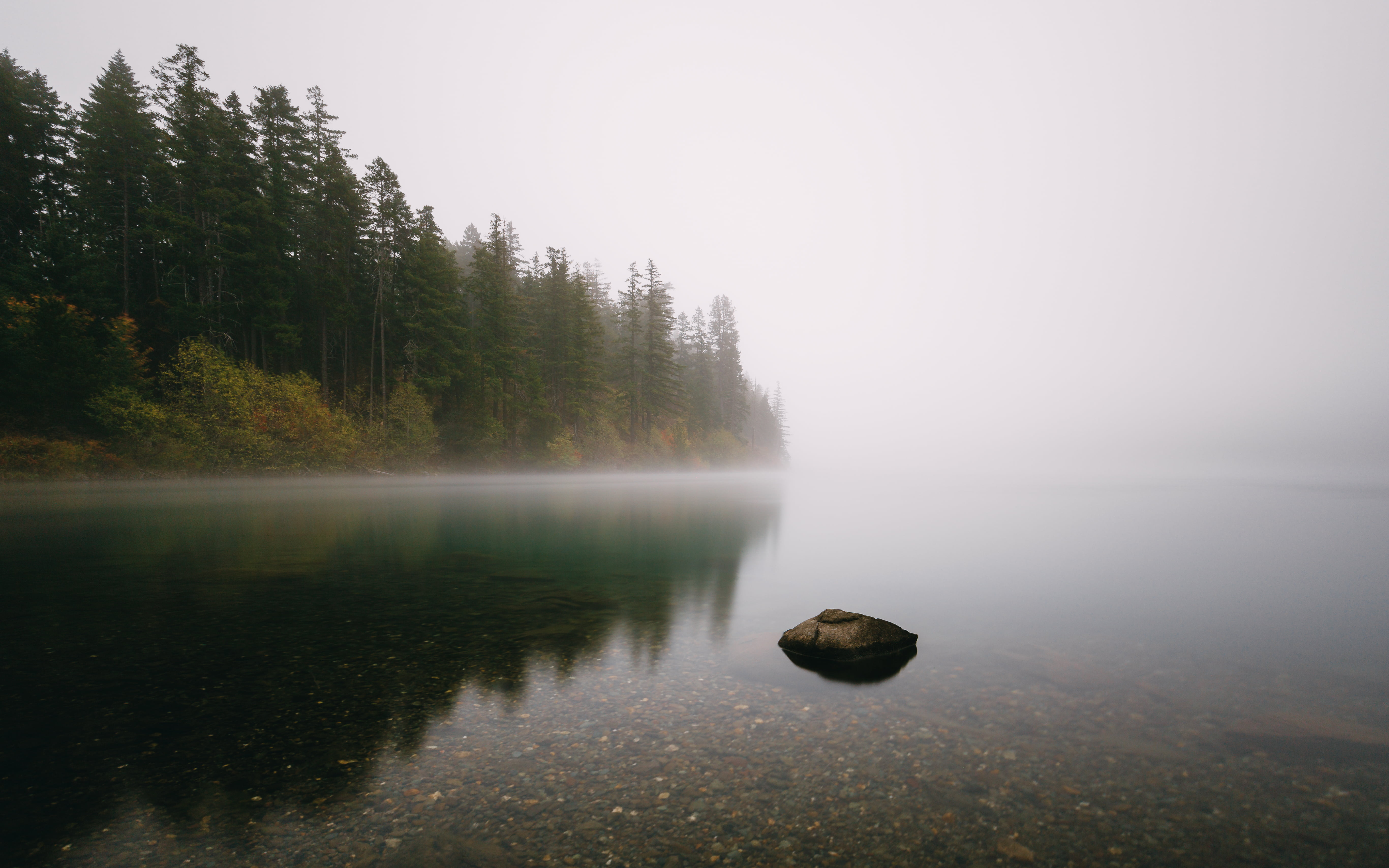 lake, scenics, fog, nature, body of water, Pacific Northwest, 1000x, All For One; One For All, body, landscape, day, reflection, time, ND, B+W, Canon EOS 5D Mark III, HD Wallpaper
