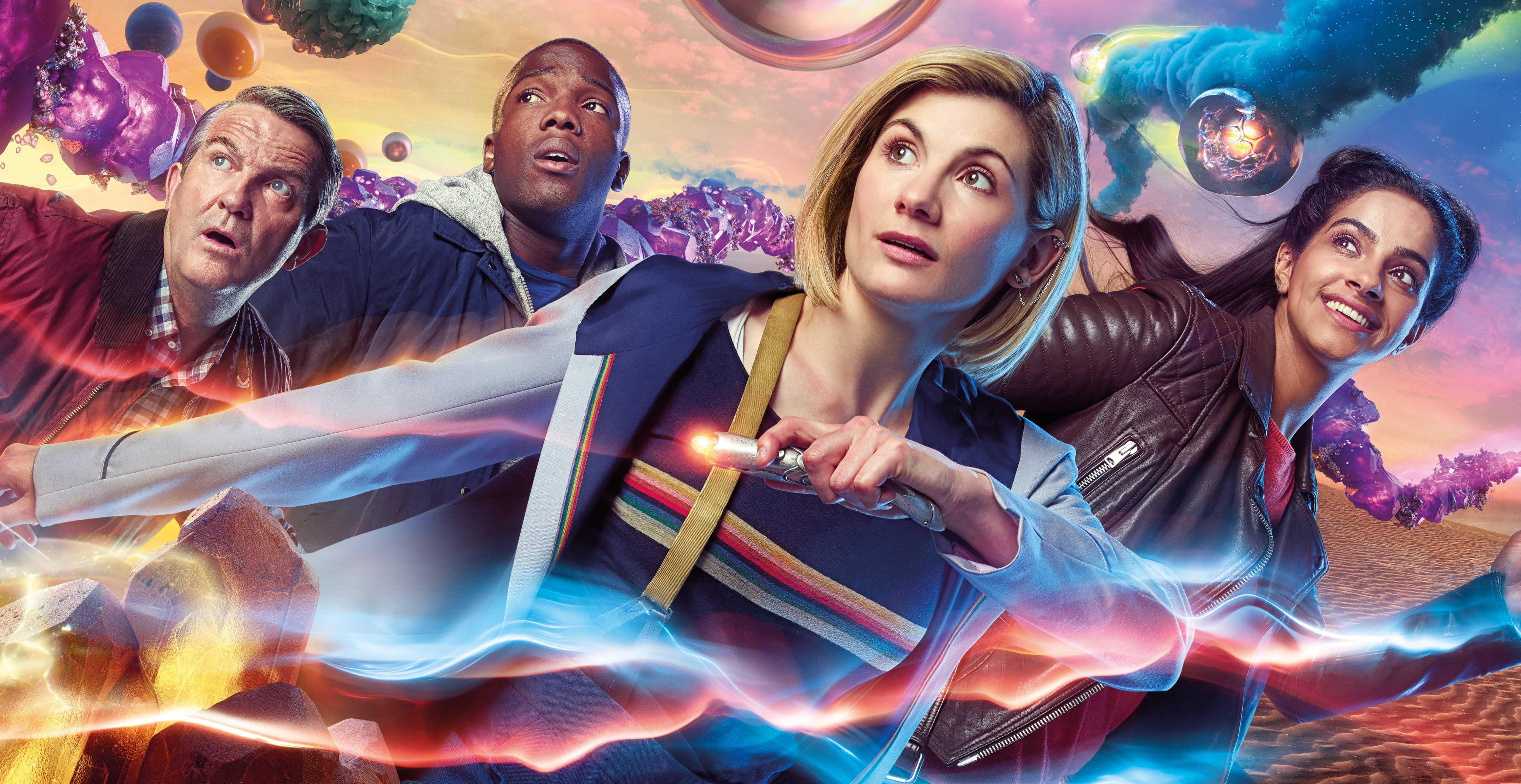 4K, Mandip Gill, Season 11, Jodie Whittaker, 4K, Tosin Cole, Bradley Walsh, Doctor Who, HD Wallpaper