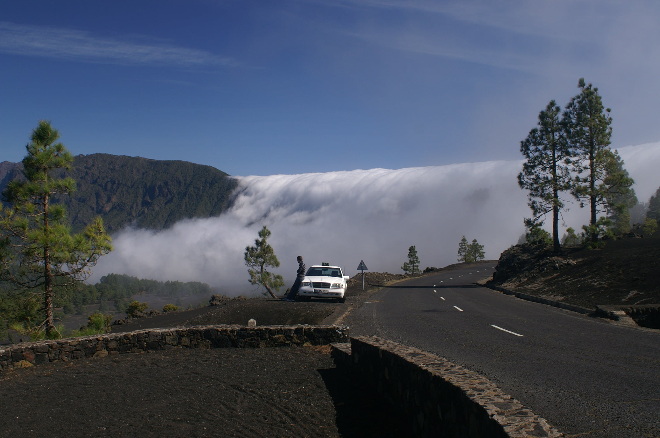 pollution, land, 1080P, plant, beauty in nature, outdoors, geology, clouds, no people, transportation, day, view, cloud - sky, water, la palma, environment, HD Wallpaper