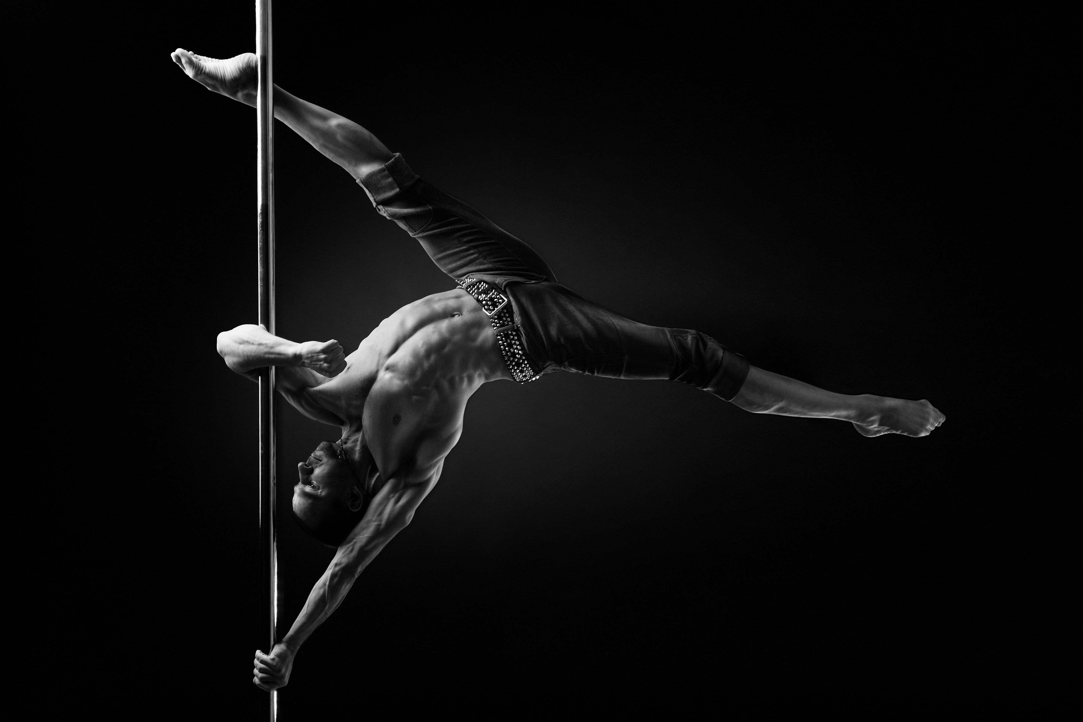 figure, Pole dance, muscles, herculaneum, 4K, HD Wallpaper