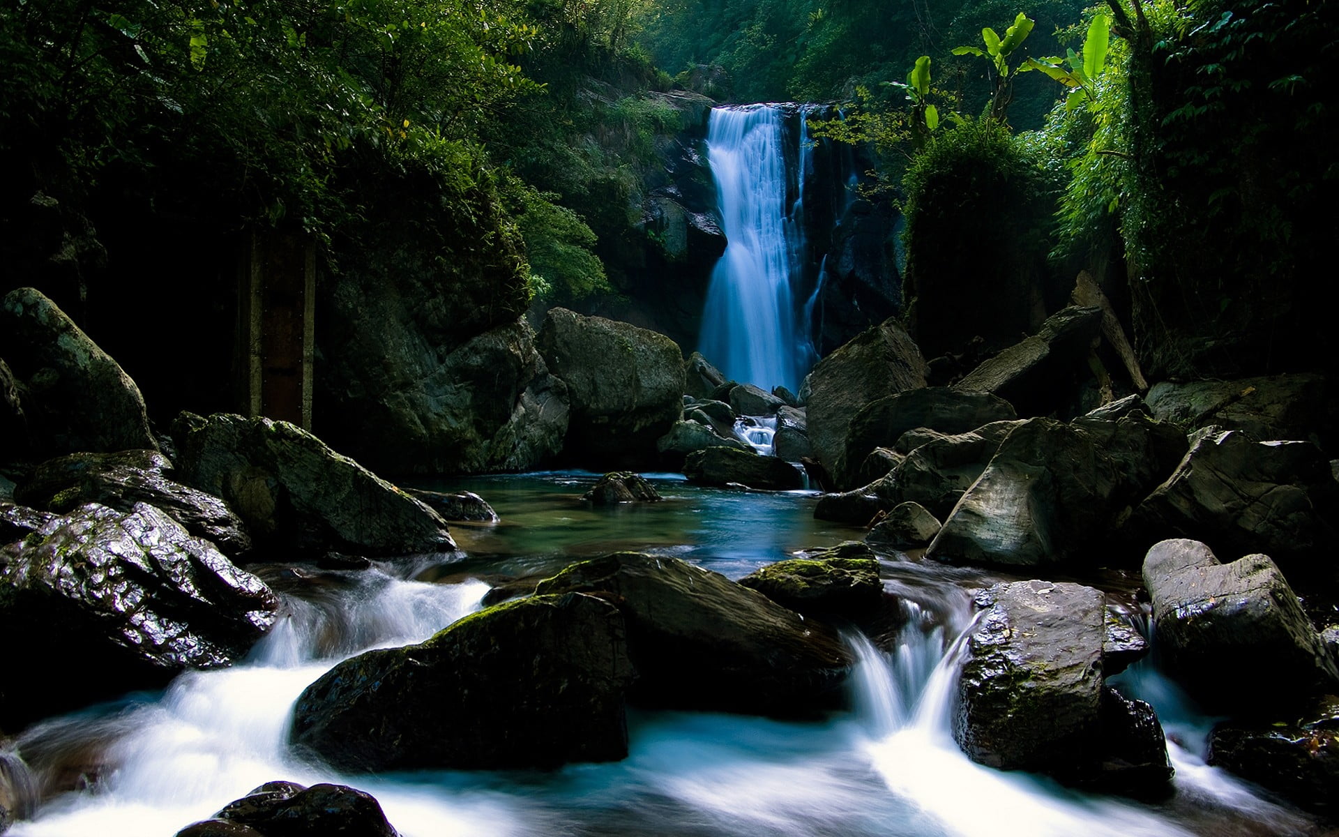 beauty in nature, motion, rock formation, forest, water, flowing water, no people, landscape, scenics - nature, nature, rock - object, blurred motion, tree, HD Wallpaper