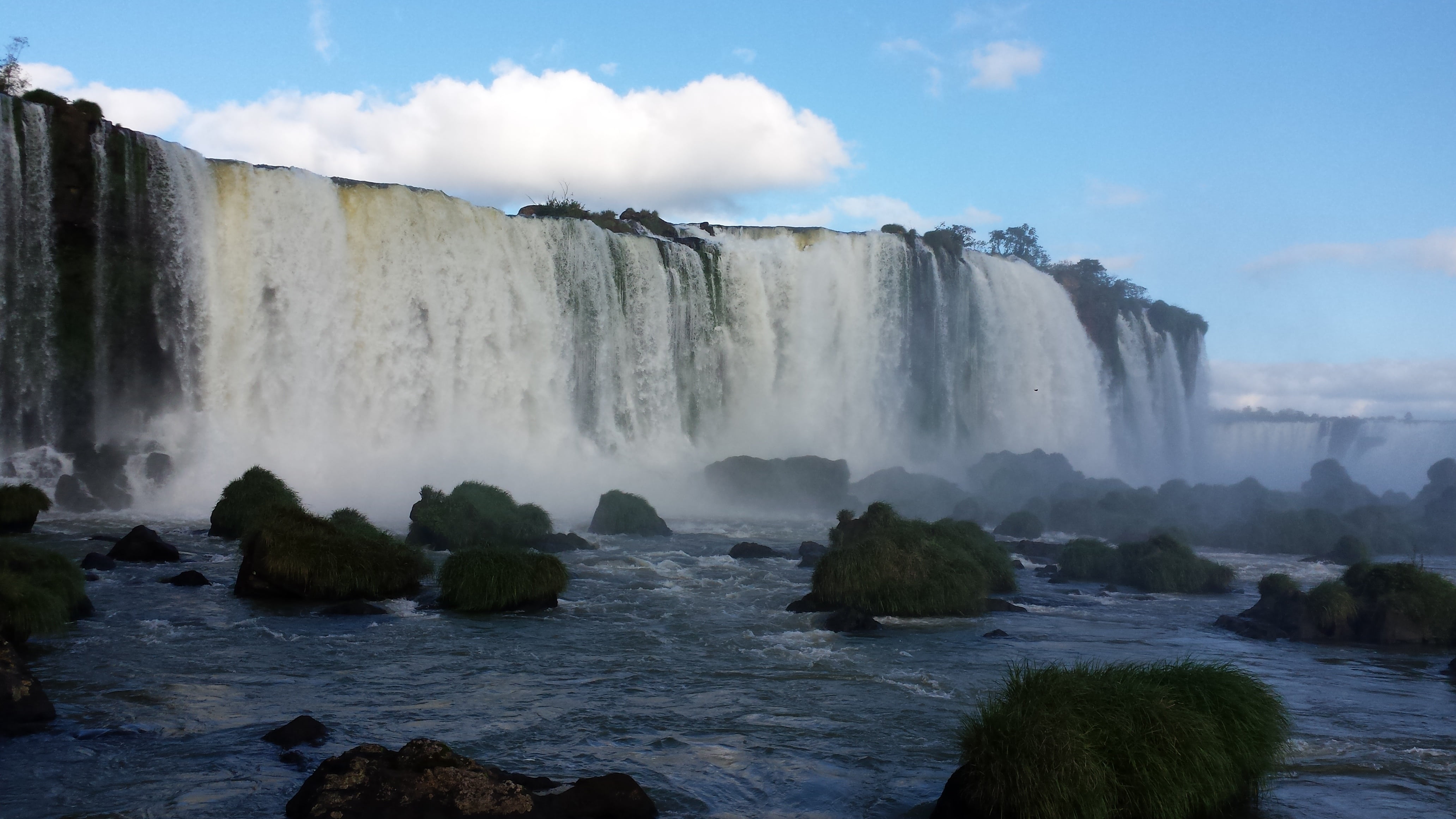 scenics - nature, splashing, the iguaçu river, sky, forest, solid, waterfalls, iguaçu, trip, travel, water, iguazu falls, outdoors, itaipu, nature, falling water, HD Wallpaper