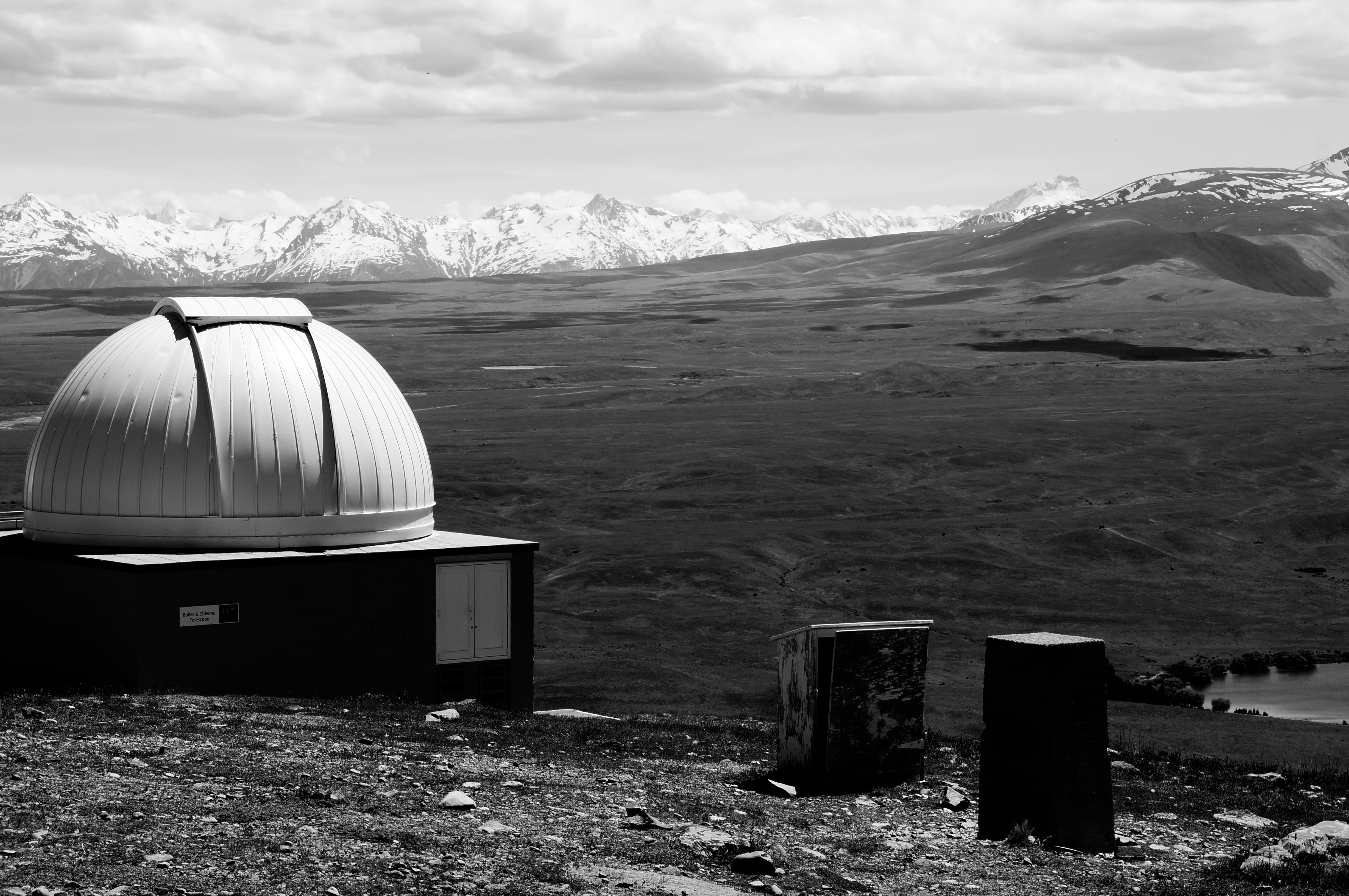 sky, mountains, cold temperature, planetarium, rock, snow, no people, cloud - sky, field, observatory, tranquility, tranquil scene, mountain, 4K, beauty in nature, HD Wallpaper