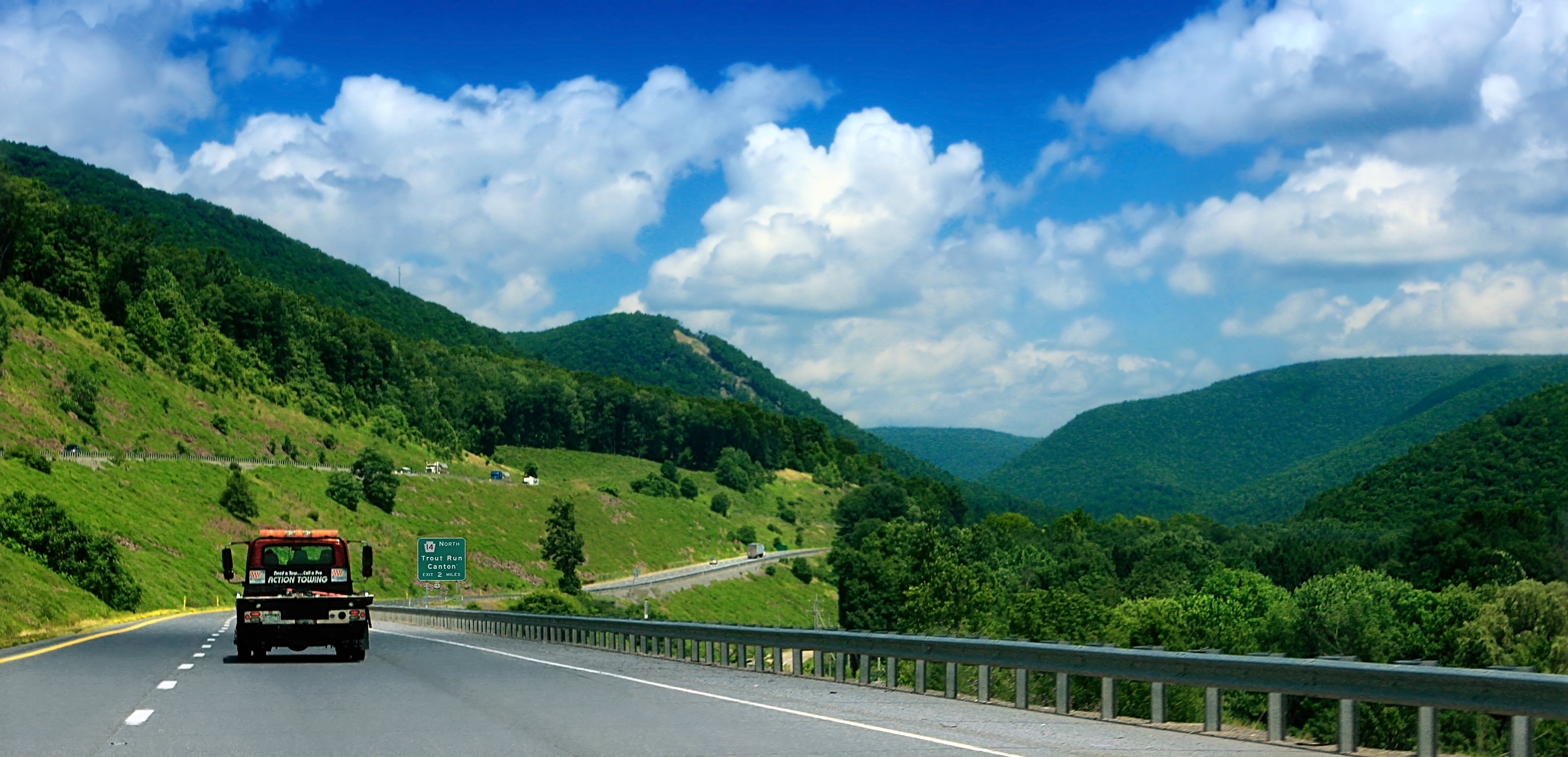 Endless Mountains, nature, black, white, hills, transportation, 5K, road, travel, Allegheny Plateau, Pennsylvania, summer, sky, US Route 15, landscape, HD Wallpaper