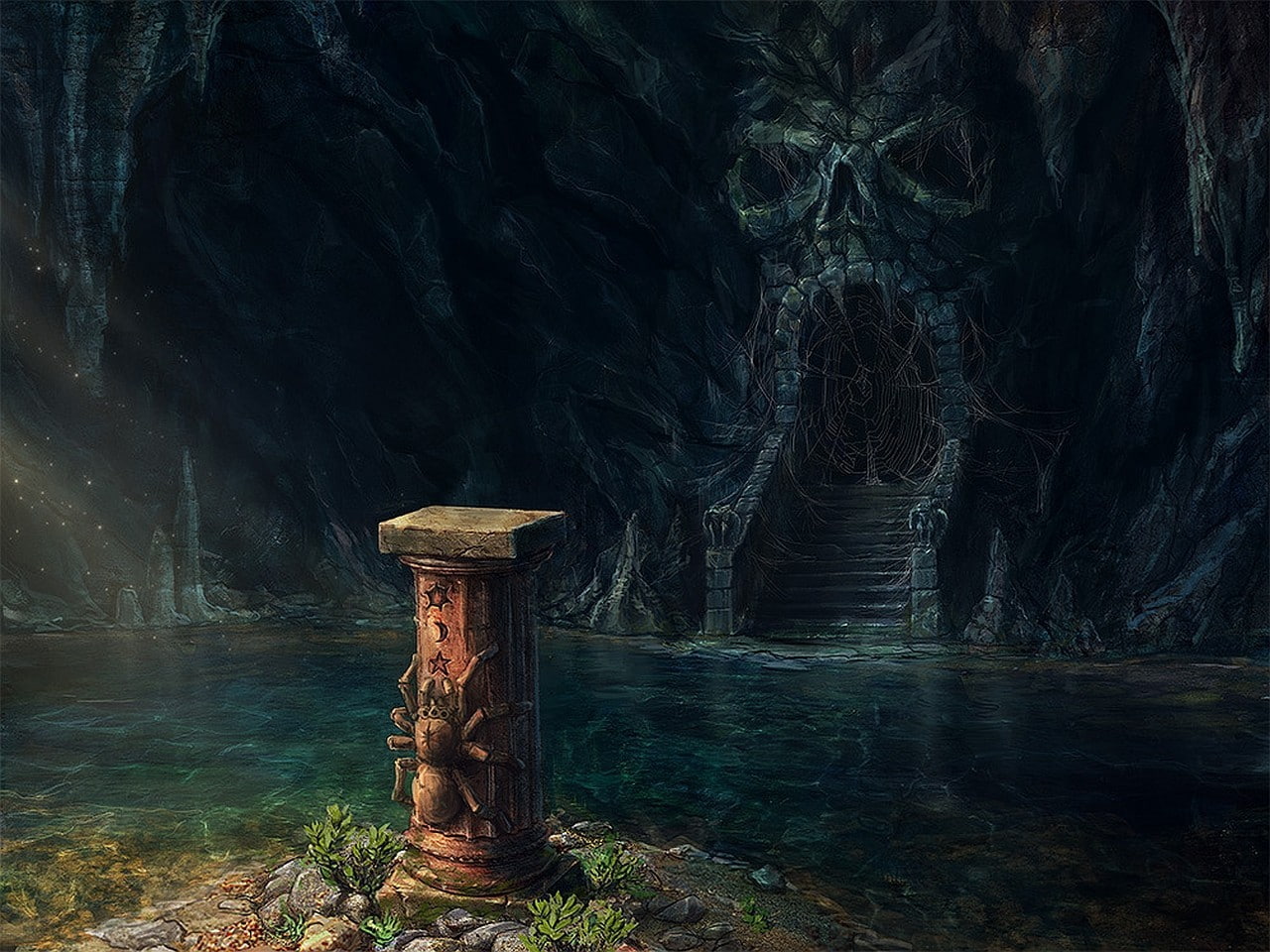 tranquil scene, long exposure, tranquility, solid, flowing water, beauty in nature, fantasy art, no people, scenics - nature, wood - material, nature, wooden post, HD Wallpaper