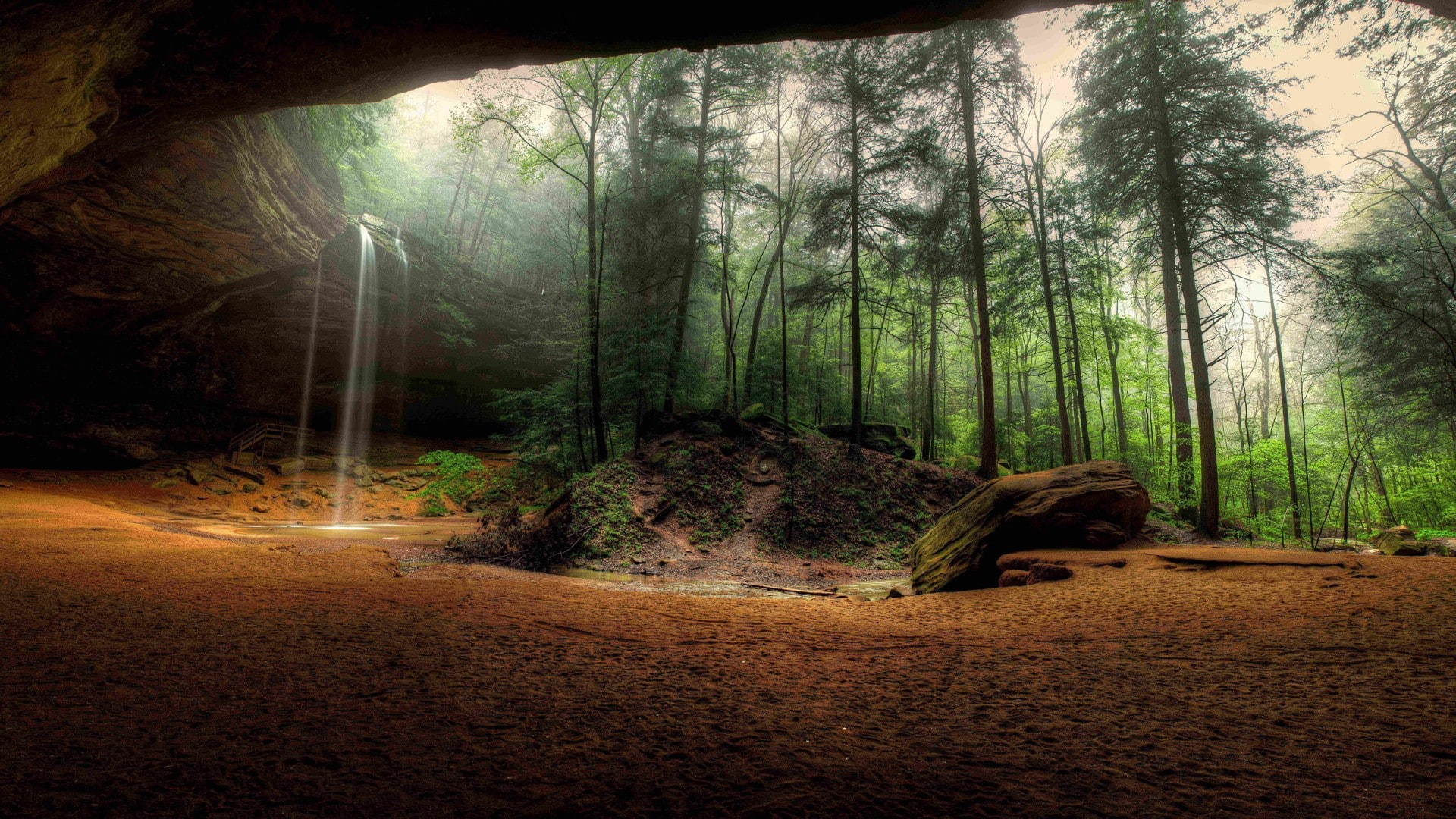 Ash Cave, forest, 1080P, HD Wallpaper