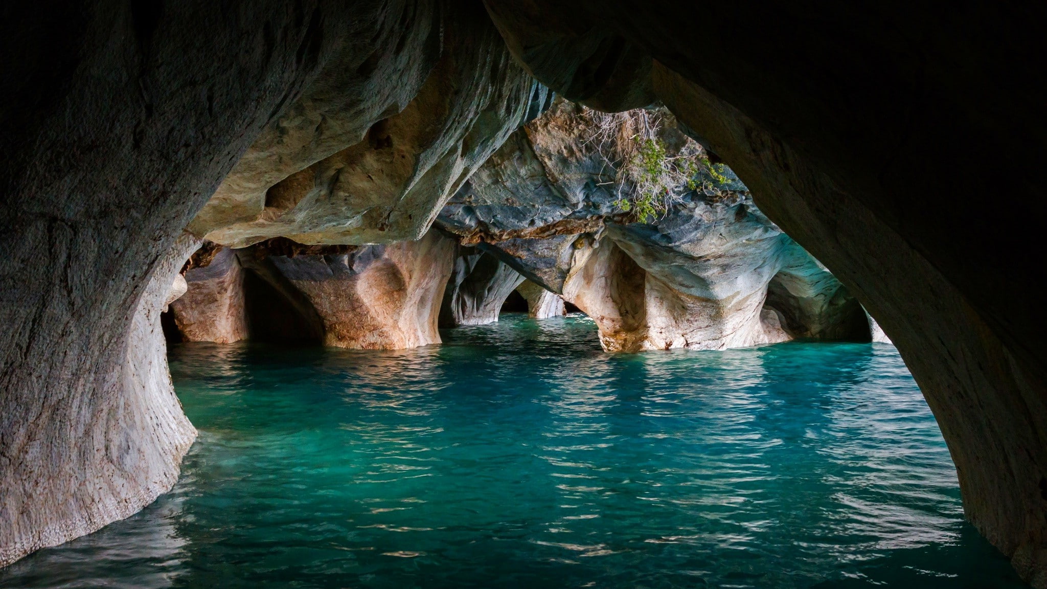 Chile, Marble, nature, water, 1080P, lake, landscape, Erosion, rock, Cathedral, Turquoise, cave, HD Wallpaper