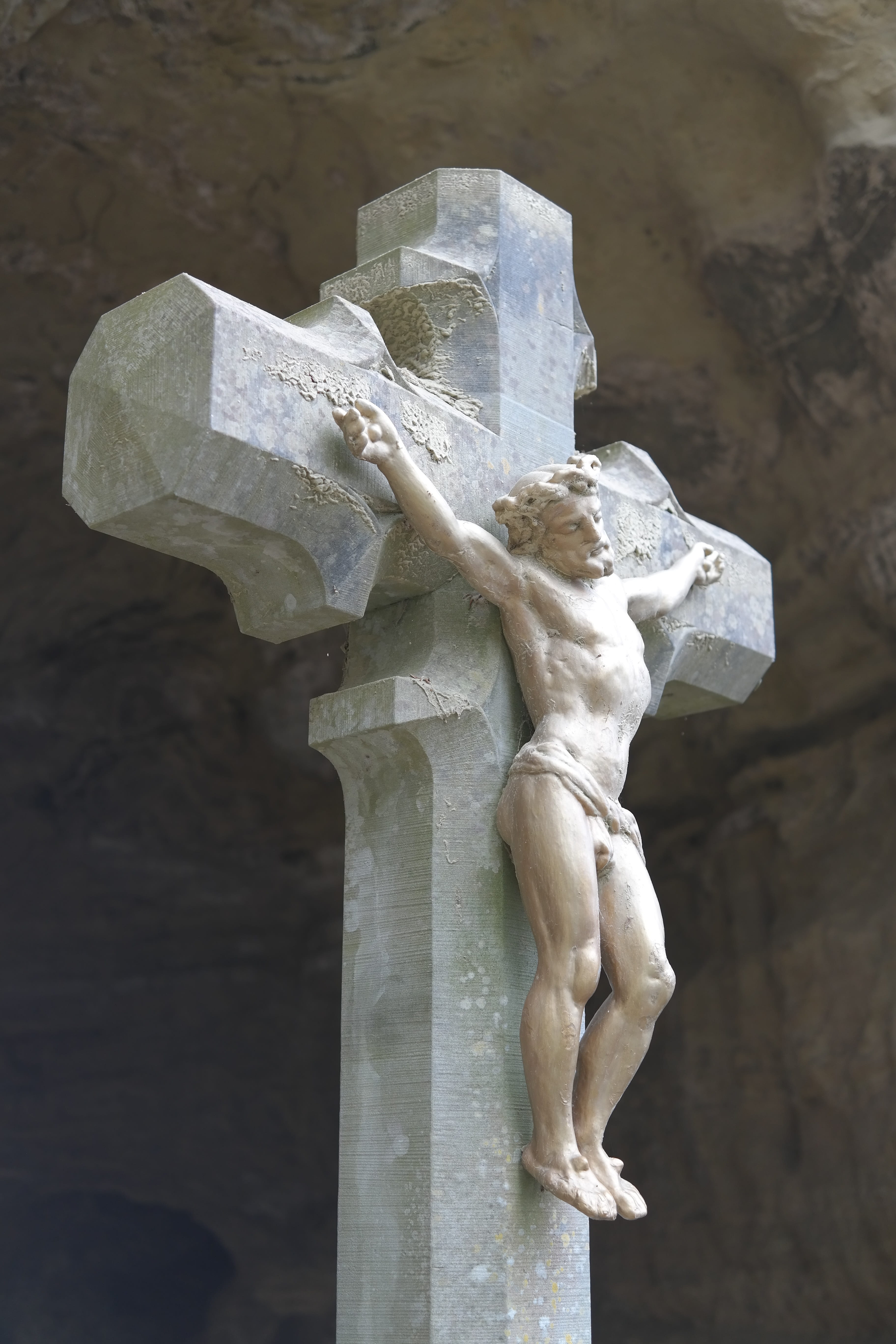 marble, Cross, statue, no people, jesus, creativity, Prayer, caves, maria in the stone, jubilee way bodenseekreis, art and craft, Jesus Christ, outdoors, Phone HD Wallpaper