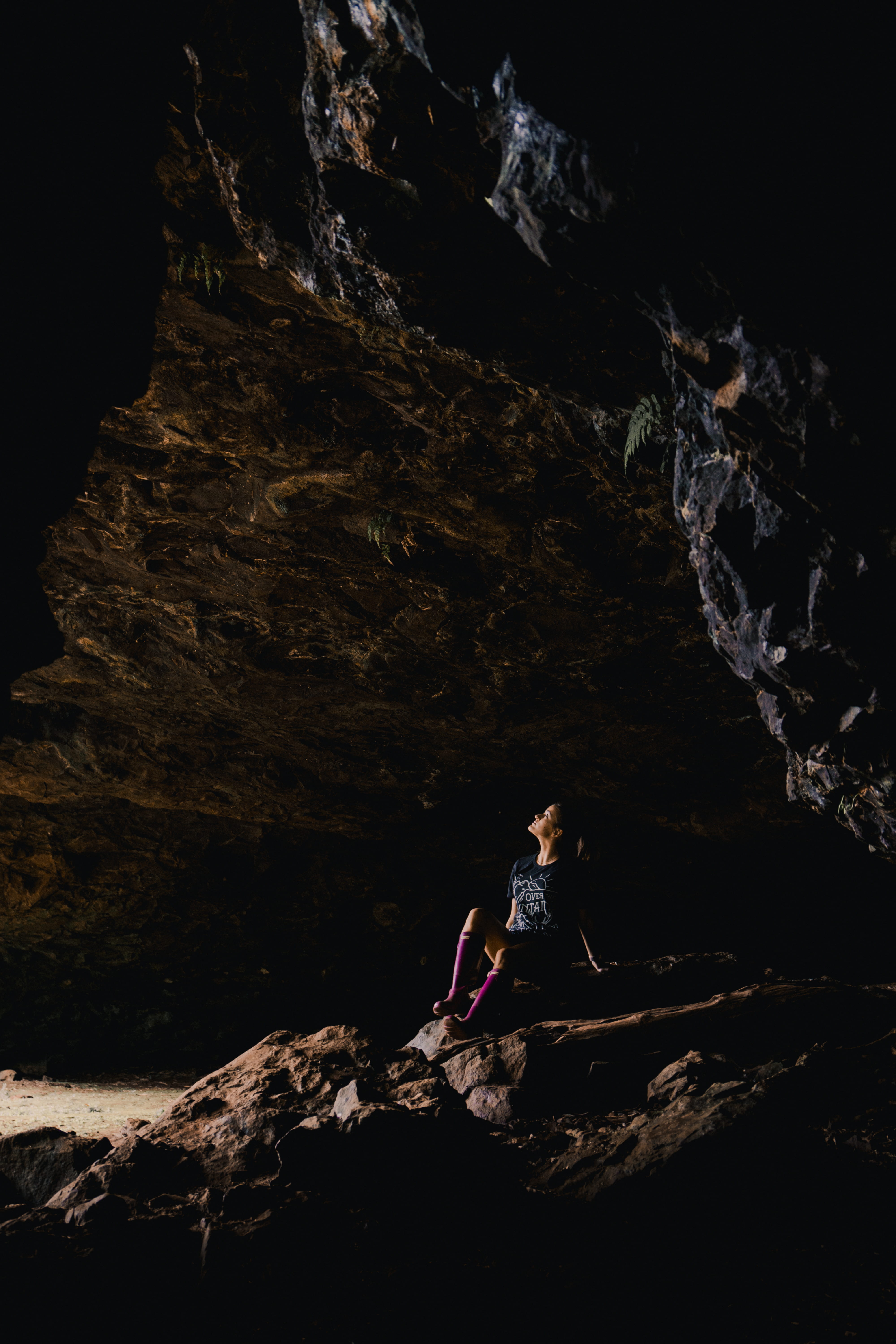 hidden soul, real people, one person, outdoors, solid, rocky, side view, female, rocky walls, hide, woman, rock - object, adventure, girl, dark, darkness, Phone HD Wallpaper