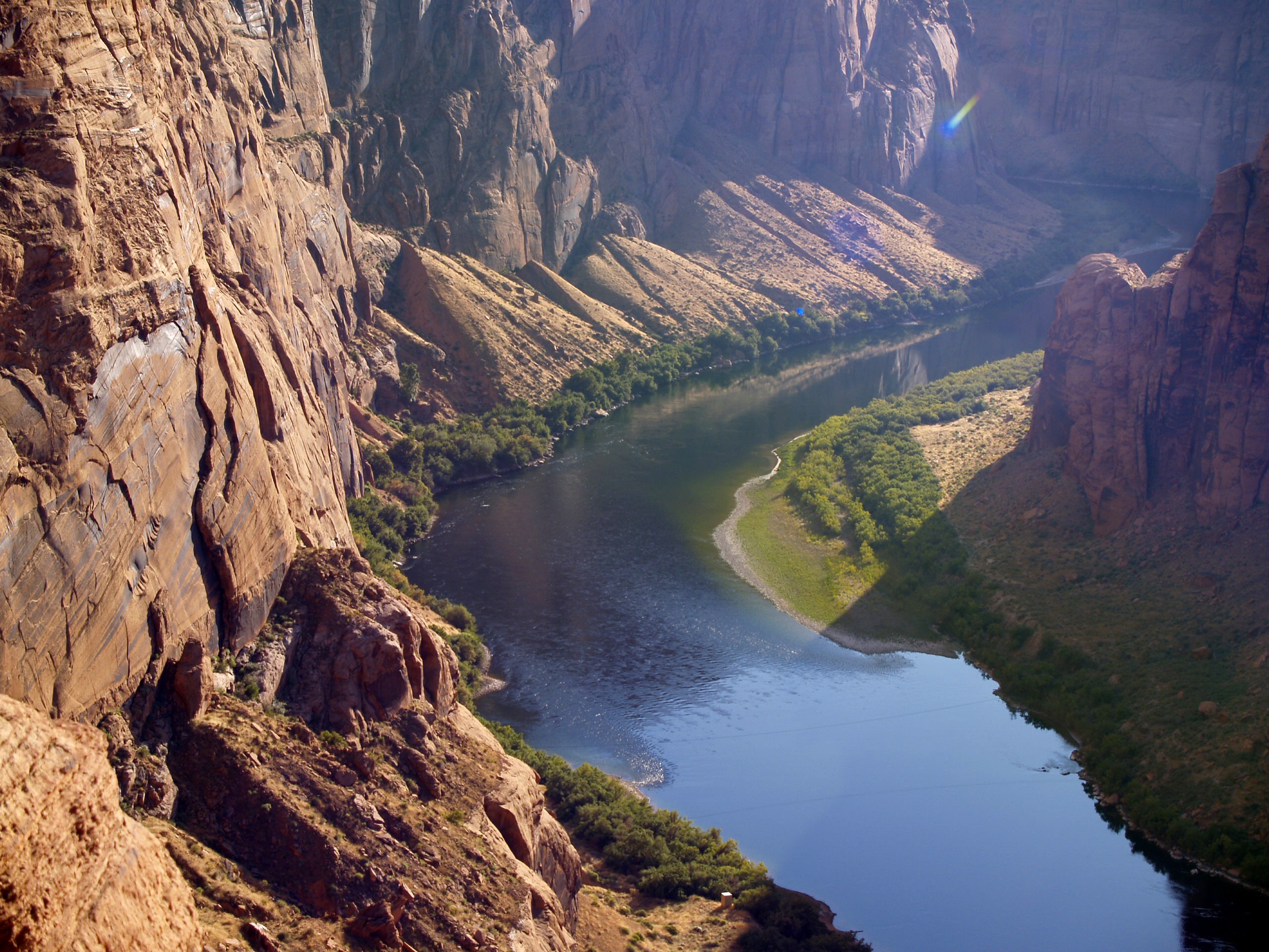 geology, colorado river, high angle view, red, arizona, scenics - nature, environment, 2K, no people, tranquil scene, eroded, solid, non-urban scene, rock - object, HD Wallpaper