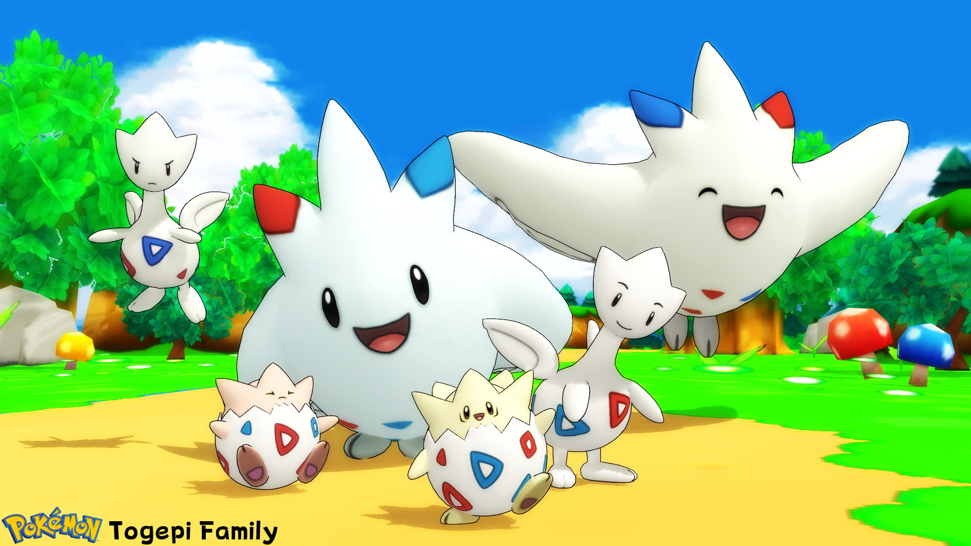 Togekiss (Pokémon), 1080P, Togepi (Pokémon), Pokémon, Togetic (Pokémon), HD Wallpaper