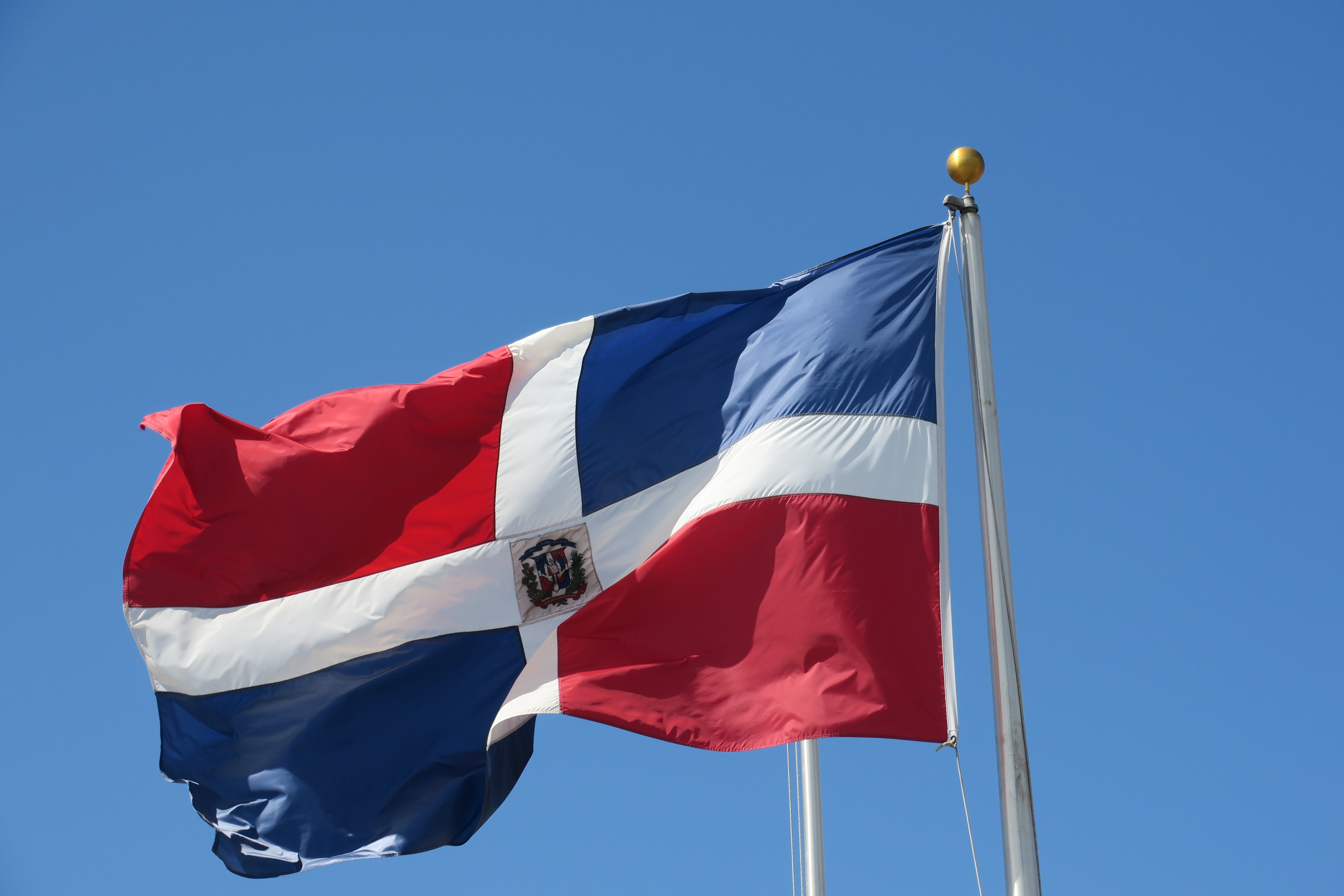 motion, nature, independence, pride, low angle view, flag, white color, environment, patriotism, day, emotion, outdoors, national icon, dominican republic, HD Wallpaper