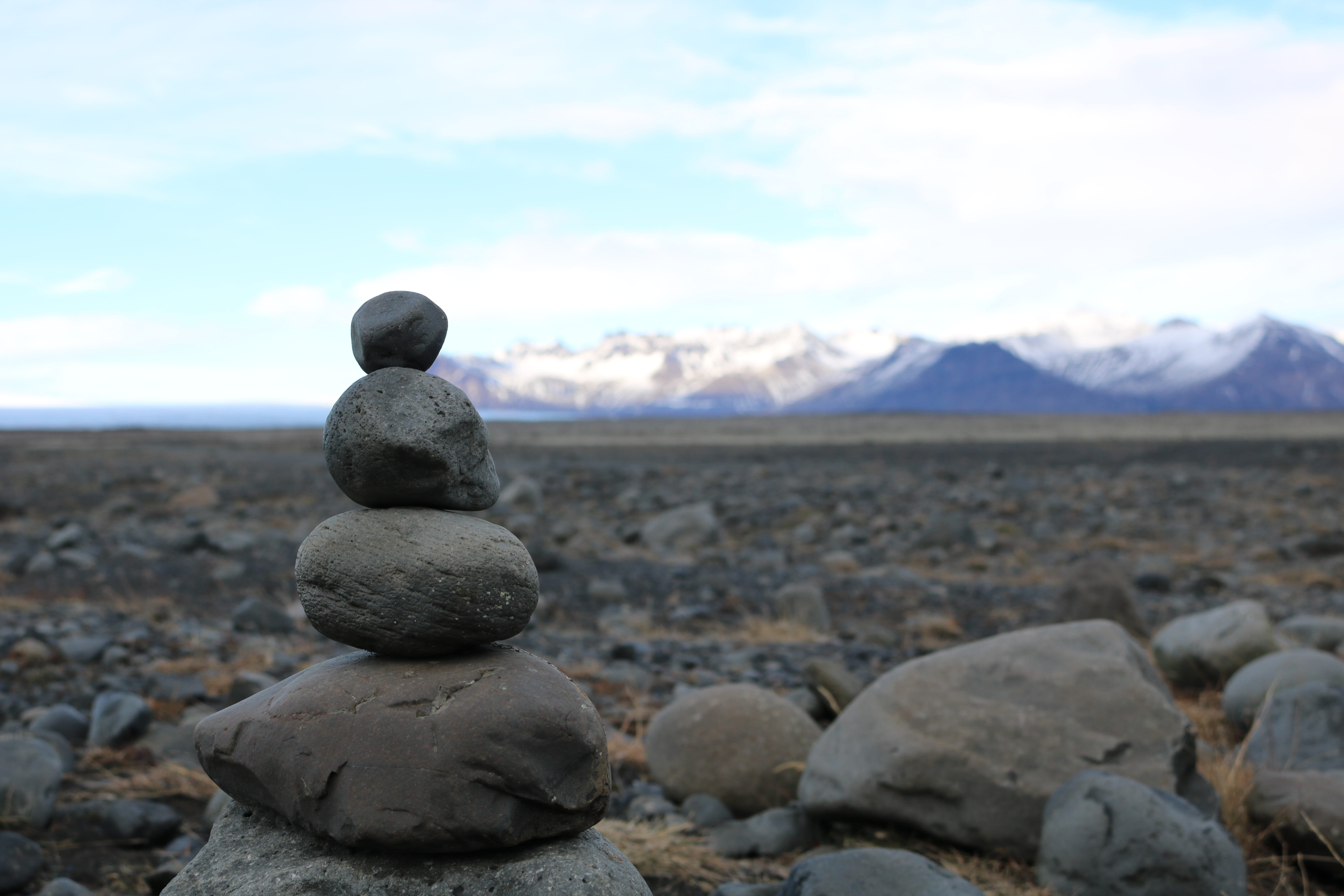 rock - object, glacier, nature, balance, beauty in nature, tranquility, stack, stone - object, tranquil scene, mountain, land, zen-like, photography, gravel, HD Wallpaper