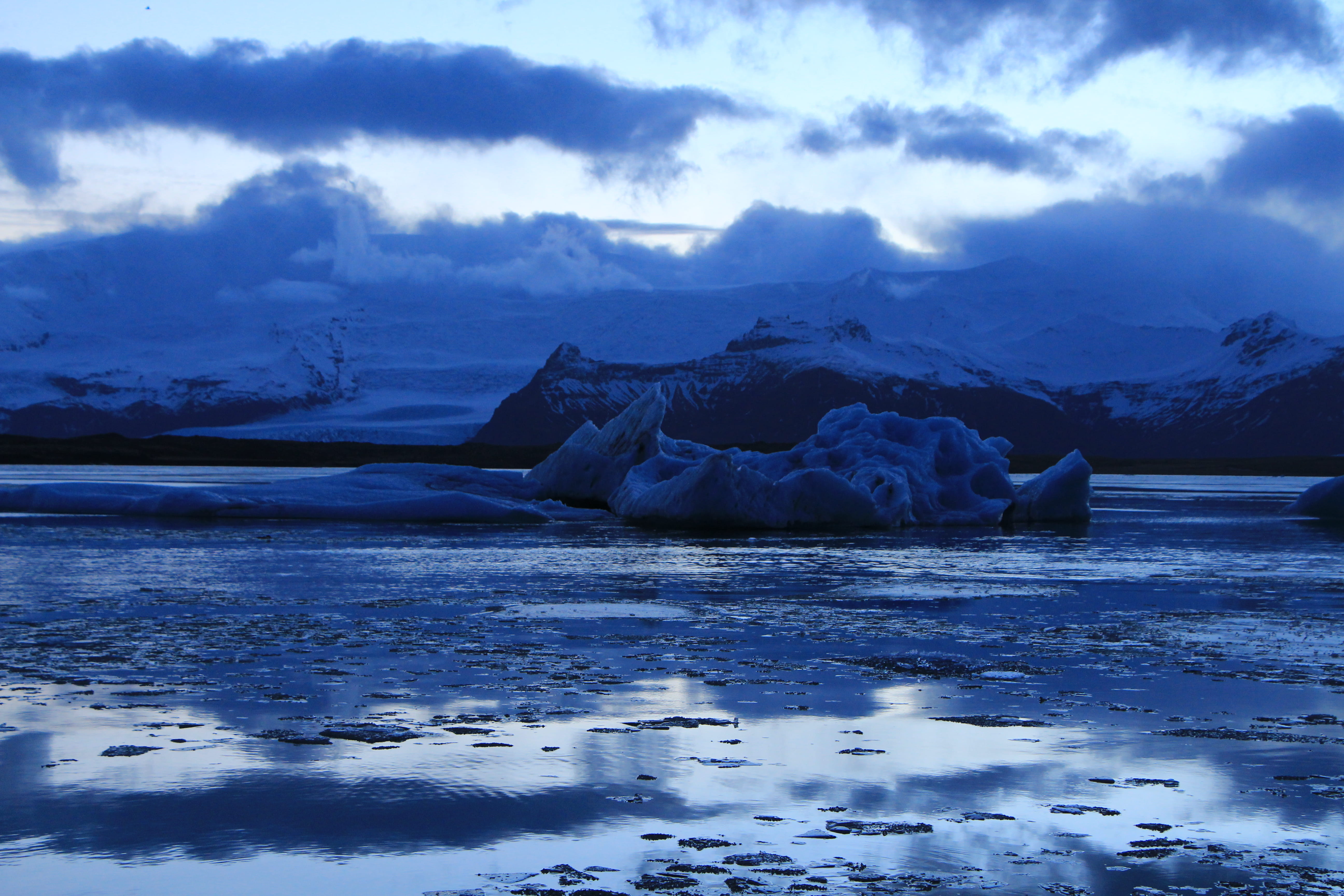 snowcapped mountain, nature, blue, cloud - sky, cold temperature, tranquil scene, beauty in nature, glacier, scenics - nature, iceberg, reykjavík, no people, HD Wallpaper