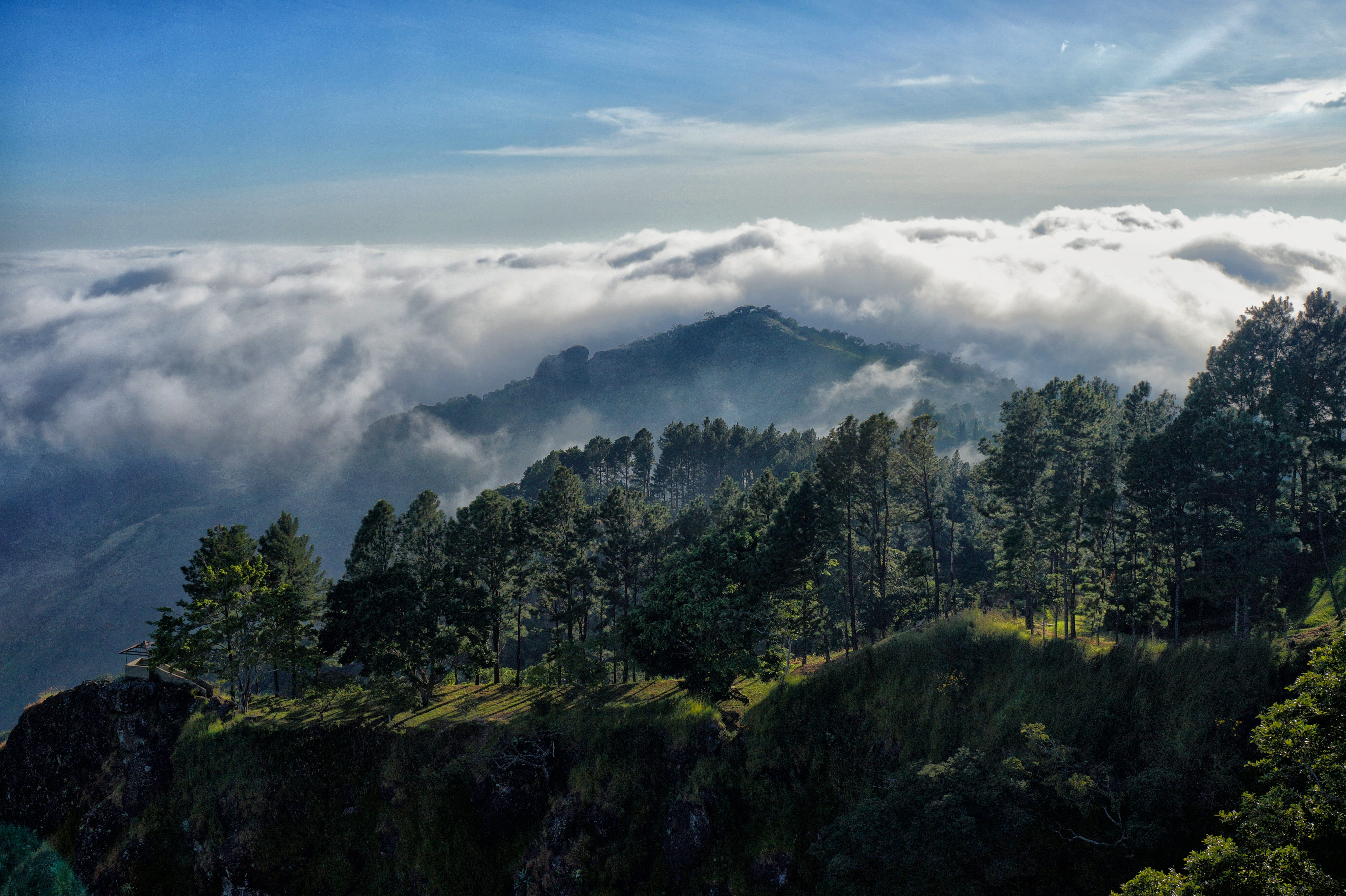 scenics, grotto, environment, beauty in nature, day, mountain peak, clouds, path, tranquil scene, cloud - sky, no people, outdoors, El Salvador, Fog, Mountain, HD Wallpaper