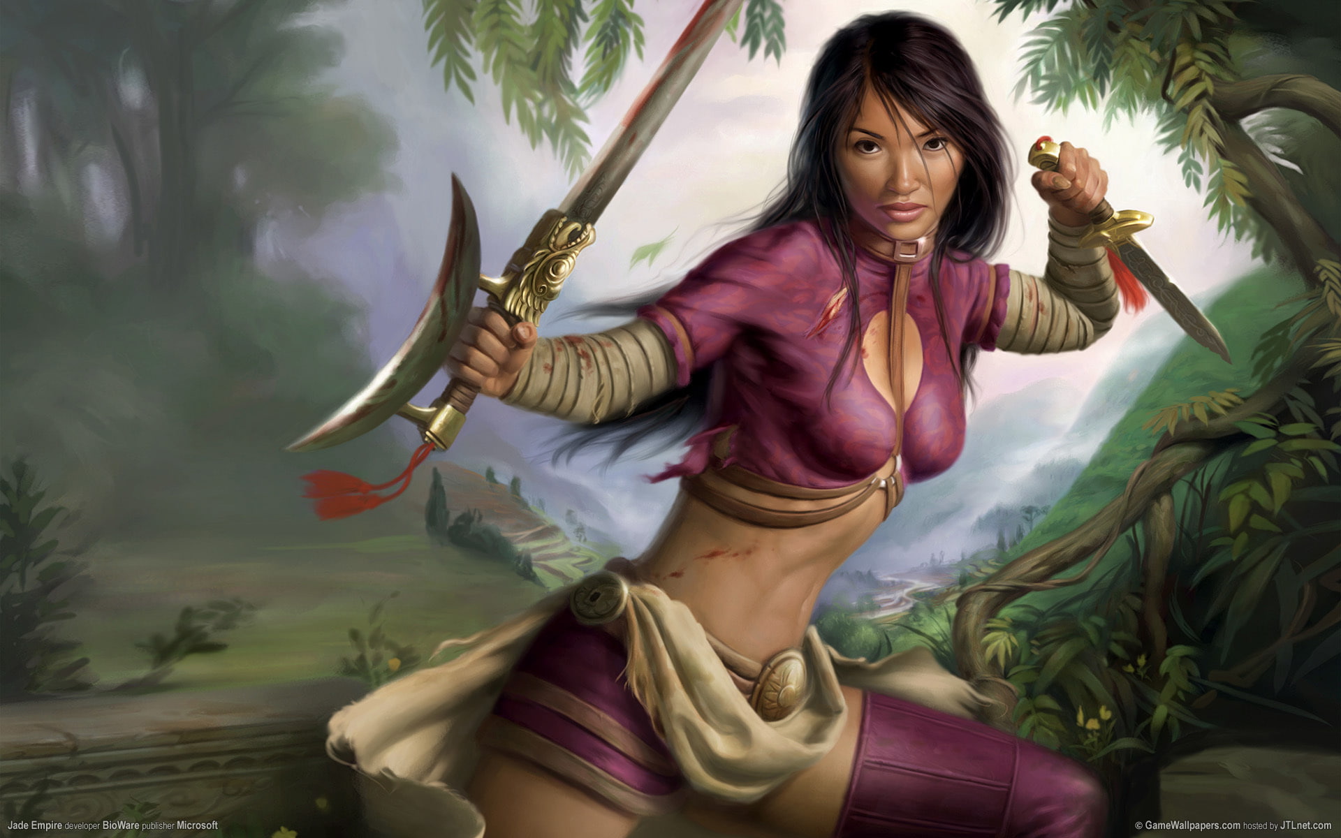 fantasy, action, rpg, 1080P, empire, jade, babe, warrior, bioware, girl, asian, HD Wallpaper