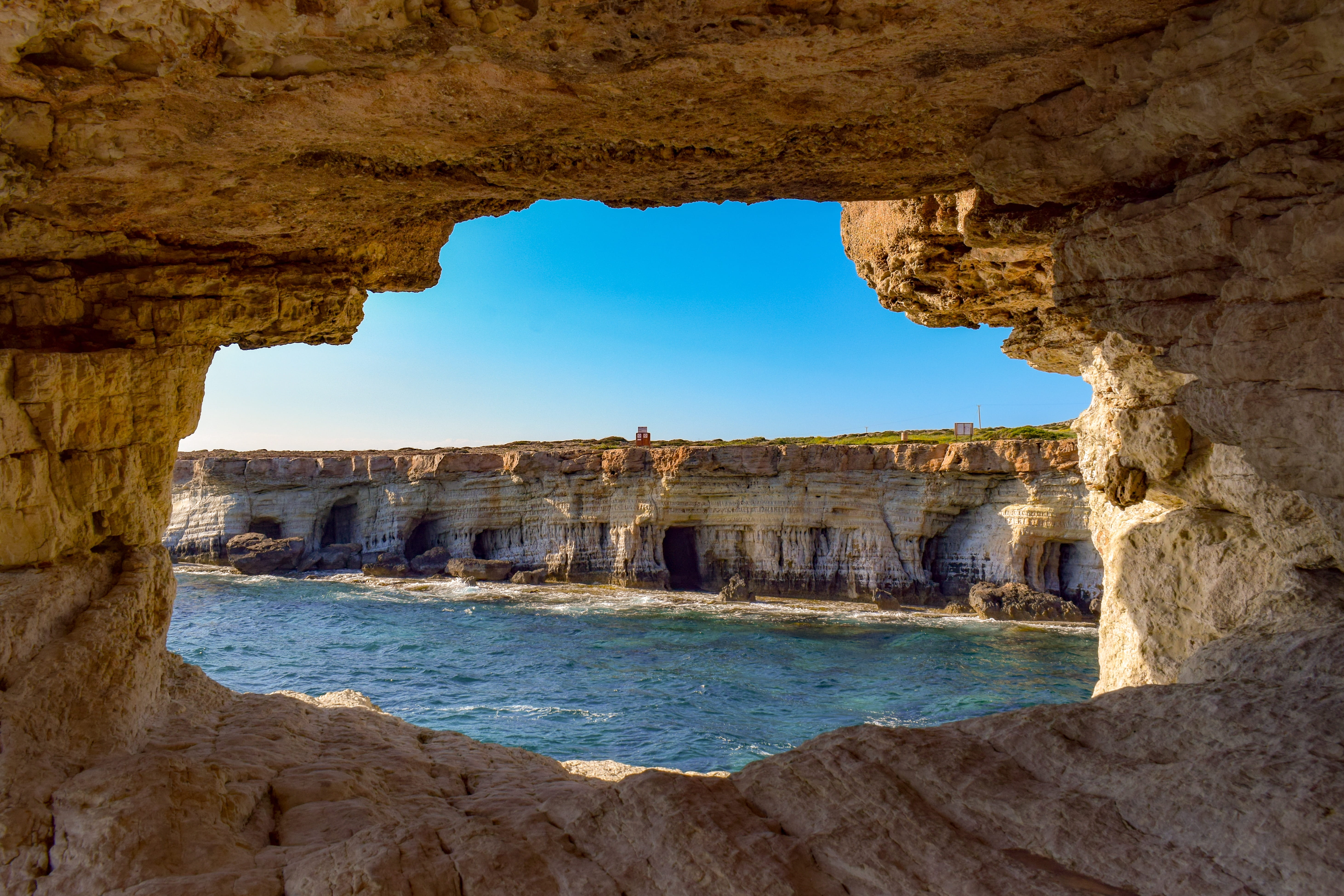 formation, stone, travel, sky, geological, window, beauty in nature, rock - object, tourism, natural arch, water, scenery, cave, outdoors, rock, 5K, geology, HD Wallpaper