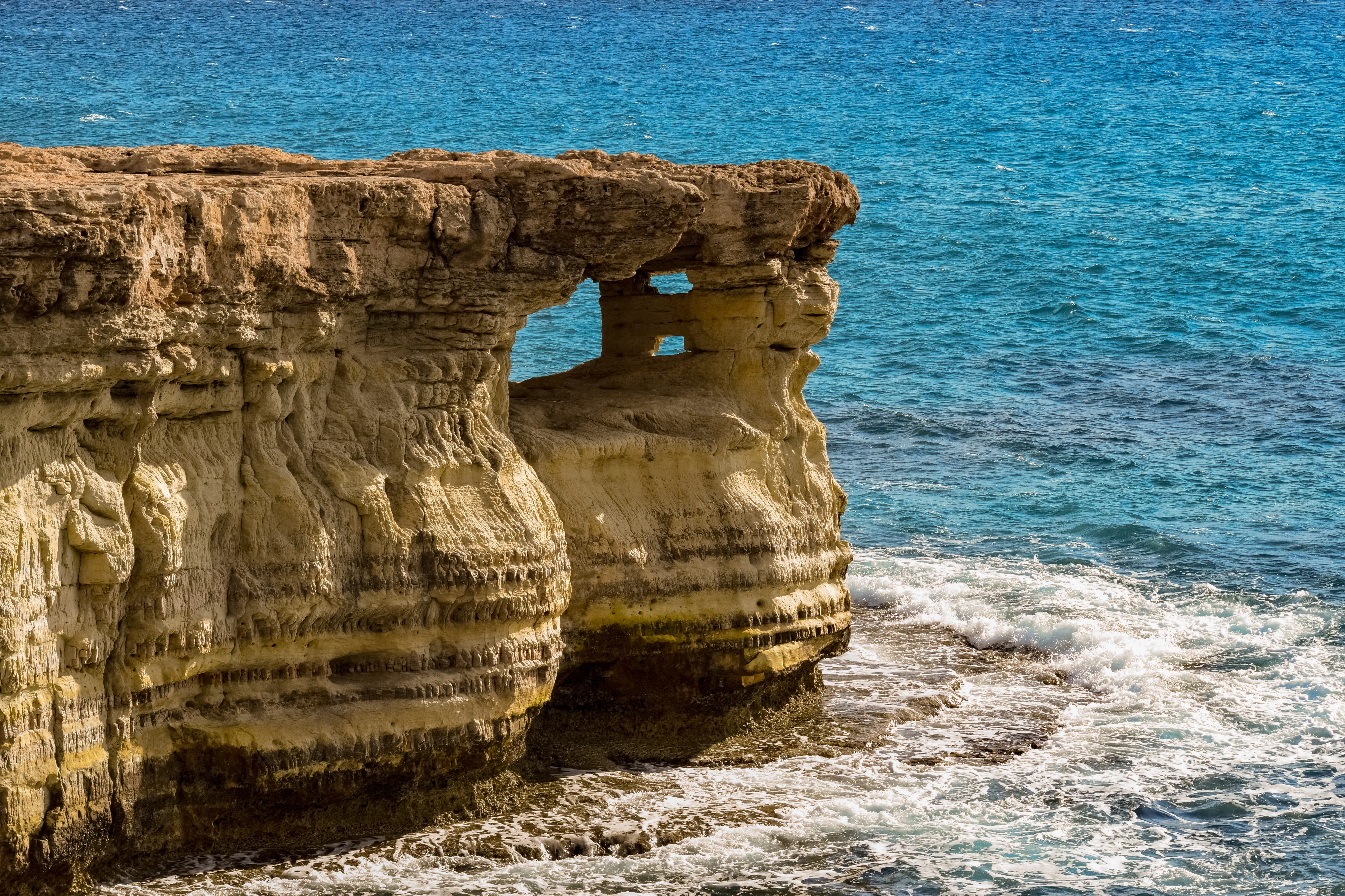 nature landscape, cavo greko, coast, tranquil scene, tranquility, window, eroded, outdoors, scenic, rock, rock formation, day, beach, nature, stack rock, HD Wallpaper