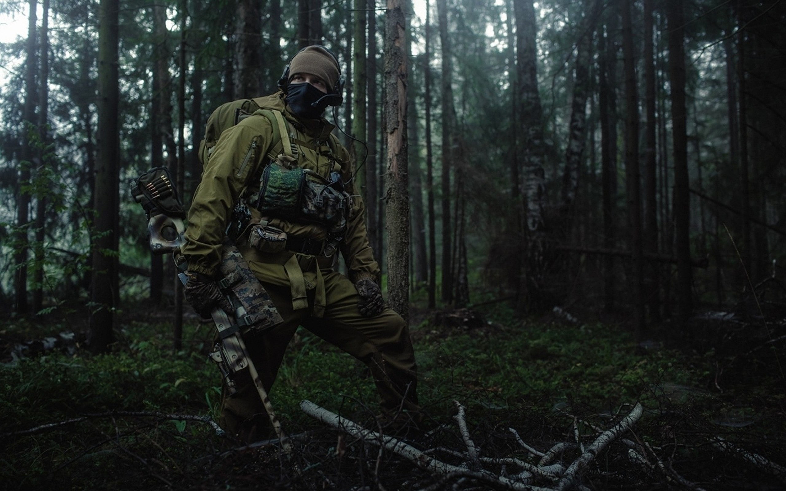 real people, forest, tree, nature, adult, land, woodland, one person, military, armed forces, gun, soldier, clothing, mid adult men, weapon, government, HD Wallpaper