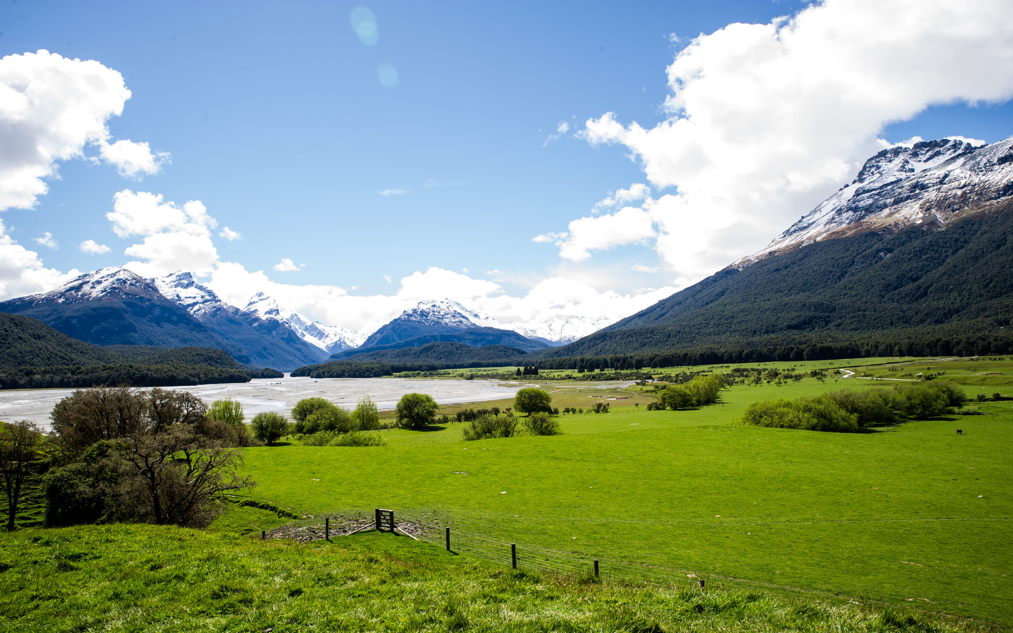 cloud, beauty in nature, snowcapped mountain, grass, peaks, tranquility, tranquil scene, cloud - sky, green color, landscape, 4K, landscapes, forests, HD Wallpaper