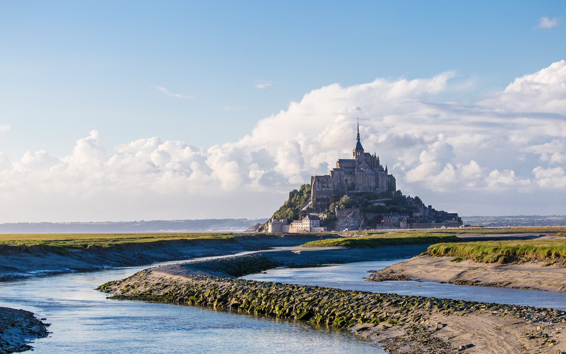 built structure, travel, spire, cloud - sky, the past, building exterior, spirituality, building, no people, nature, history, outdoors, sea, hd high resolution nature 1920x1200, HD Wallpaper