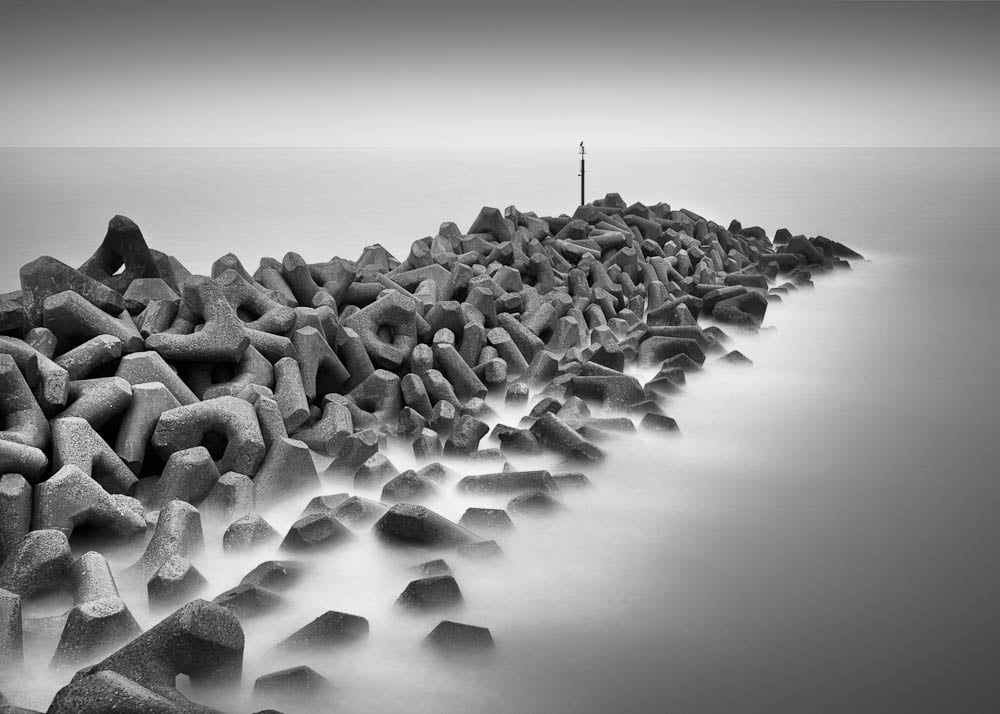 water, fogs, rock, Shoreham, Sussex, 480P, Strength In Numbers, Iceland, grayscale, Sea, Neutral Density, Pro, waterbreak, rock formation, Portslade, photo, HD Wallpaper