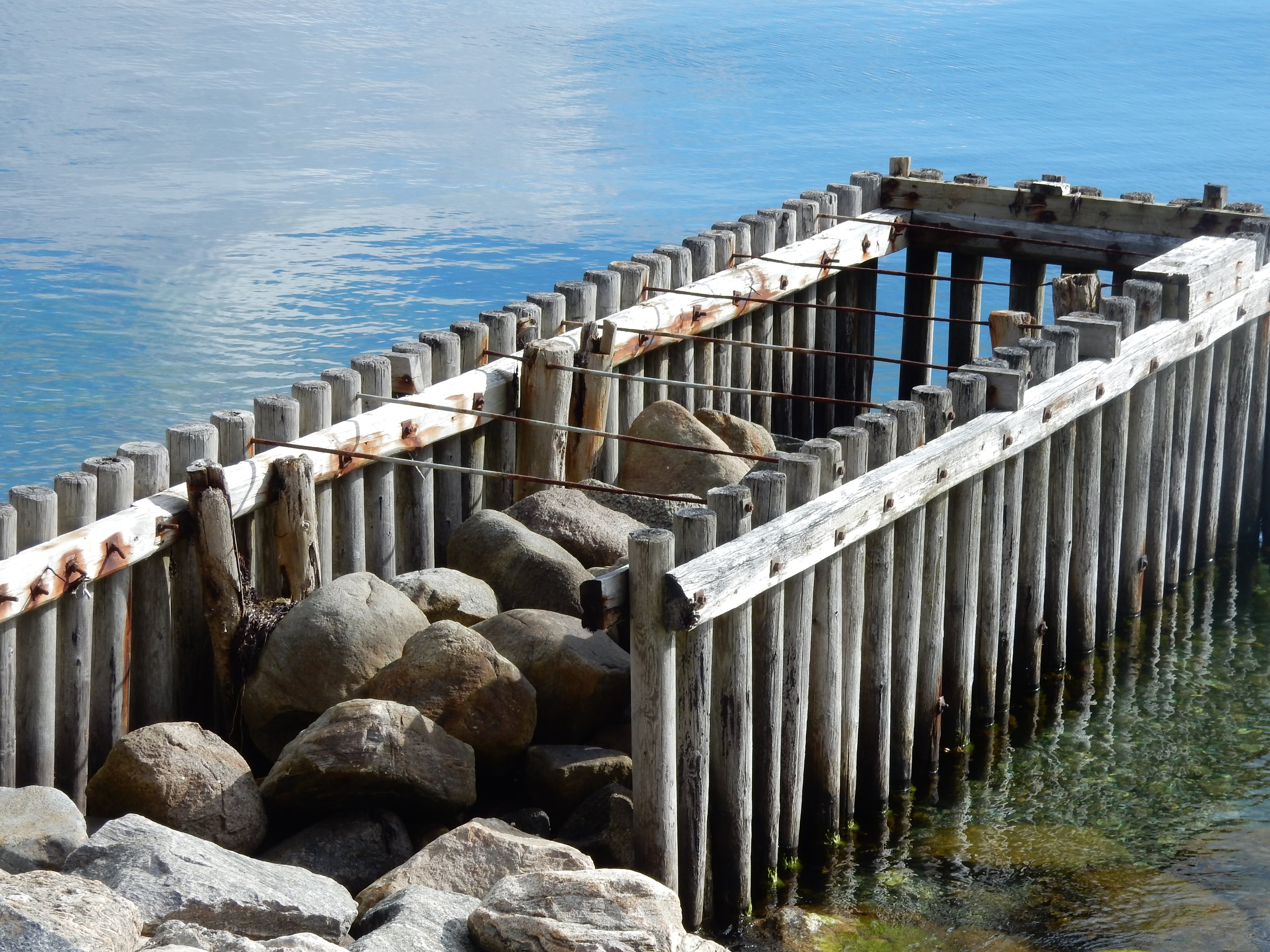 solid, rock - object, rock, sea, nature, fence, no people, denmark, coastline, scenics - nature, mood, built structure, 4K, architecture, in a row, tranquility, HD Wallpaper