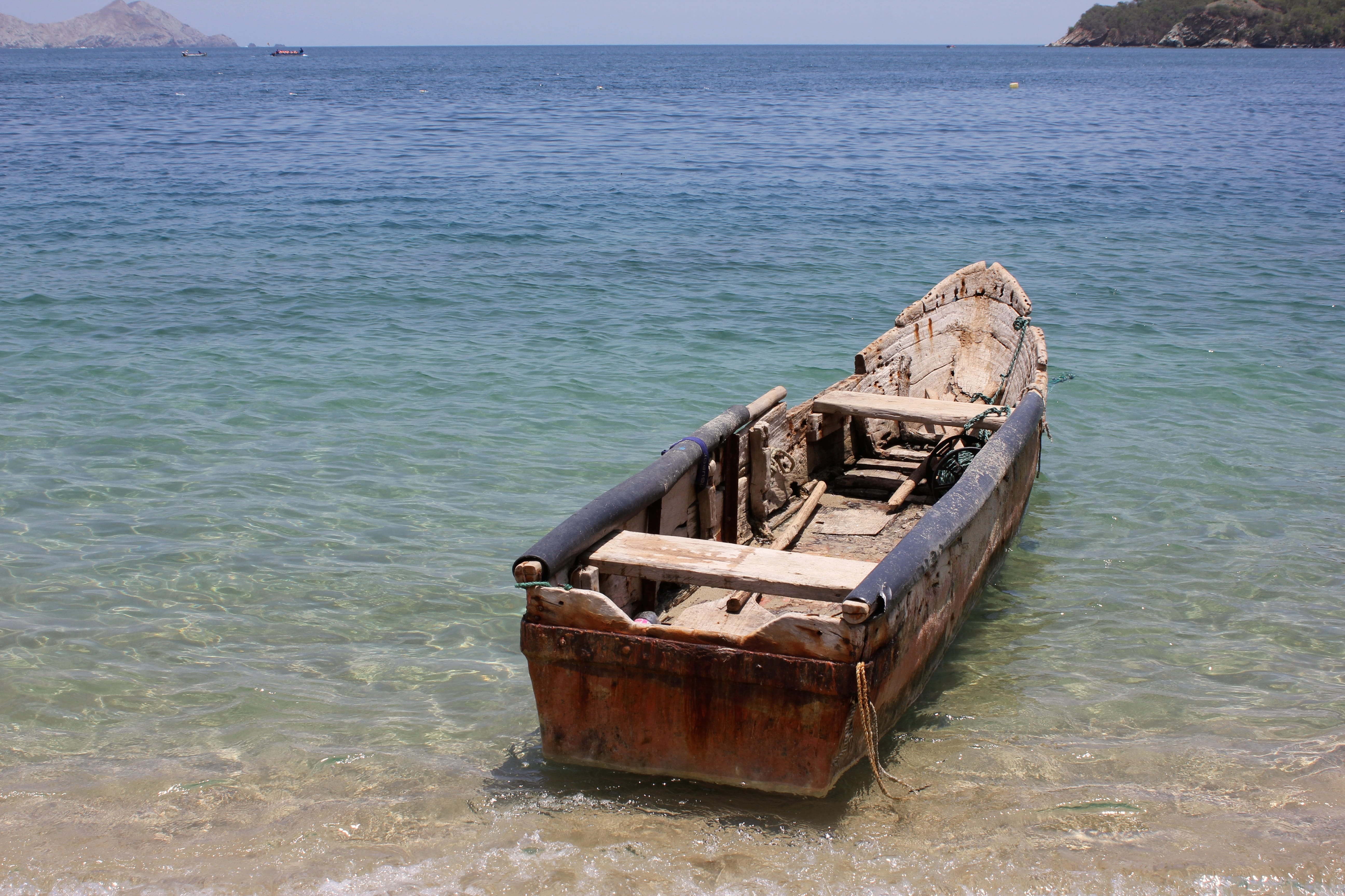 nautical vessel, non-urban scene, colombia, sea, no people, water, 5K, horizon, day, nature, scenics - nature, tranquility, sky, tayrona, transportation, HD Wallpaper