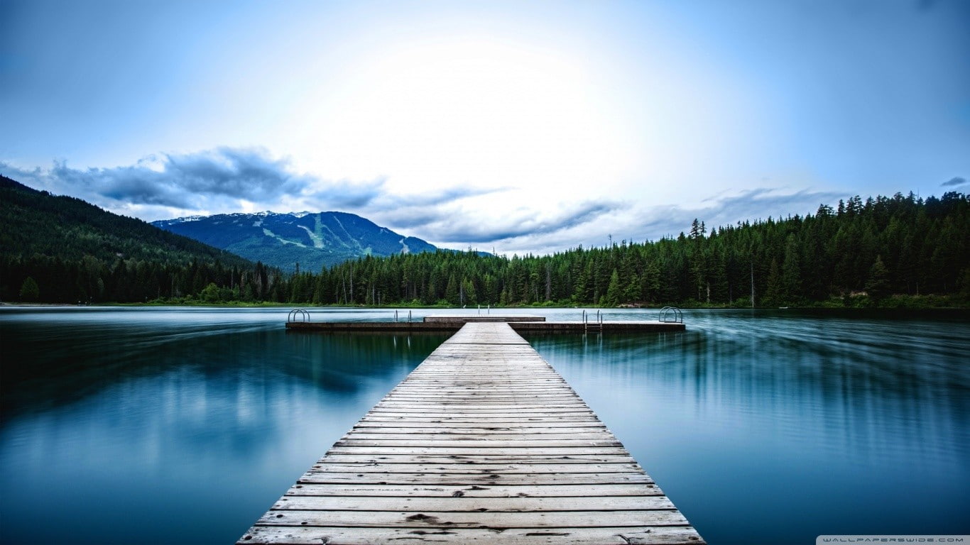 non-urban scene, tranquility, scenics - nature, lake, mountain, water, nature, landscape, tree, beauty in nature, environment, idyllic, forest, pier, wood - material, HD Wallpaper