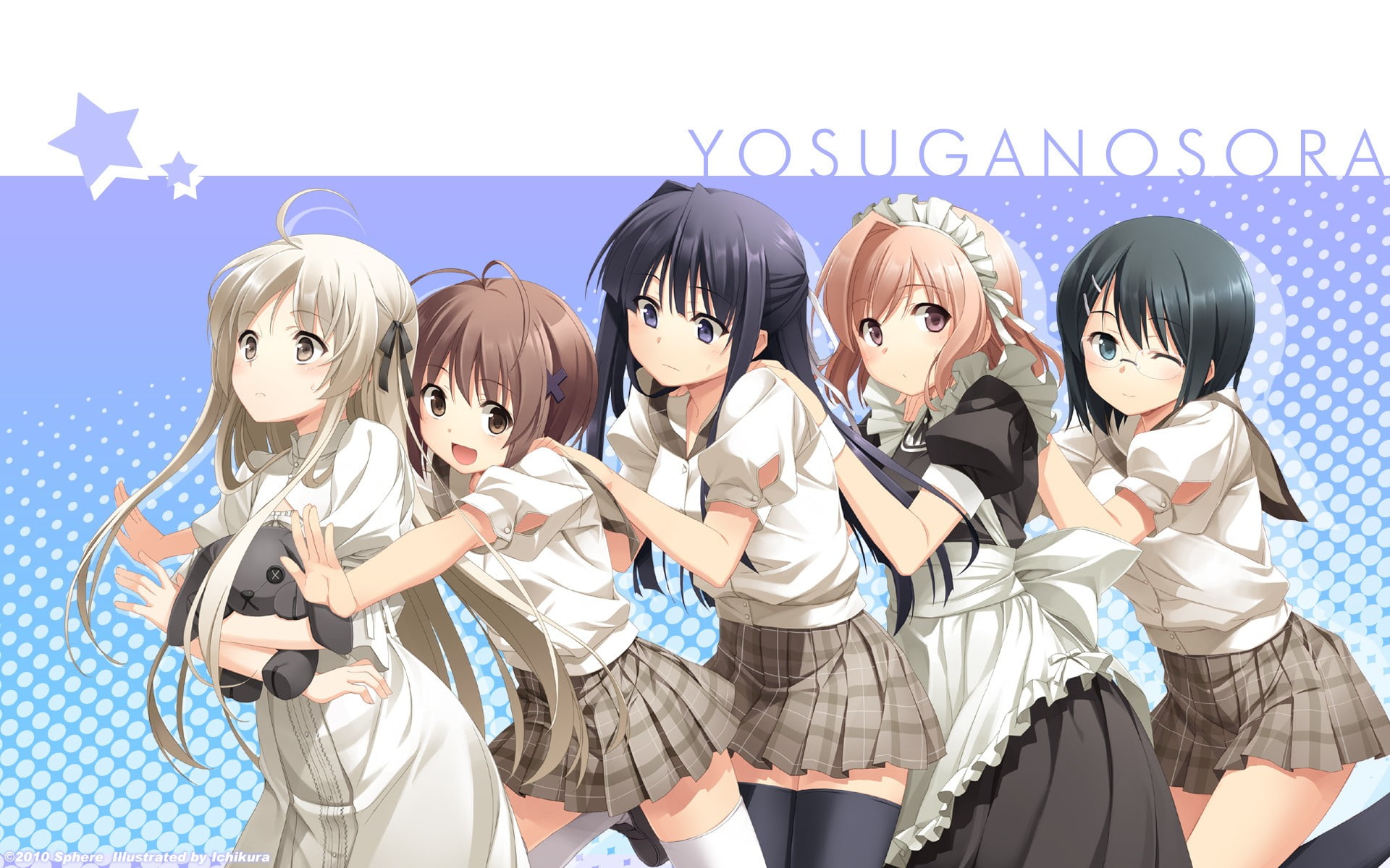 yorihime nao, sora, anime girls, migiwa kazuha, kasugano, maid outfit, kazuha, akira, anime, nogisaka, nogisaka motoka, kasugano sora, outfit, motoka, nao, HD Wallpaper
