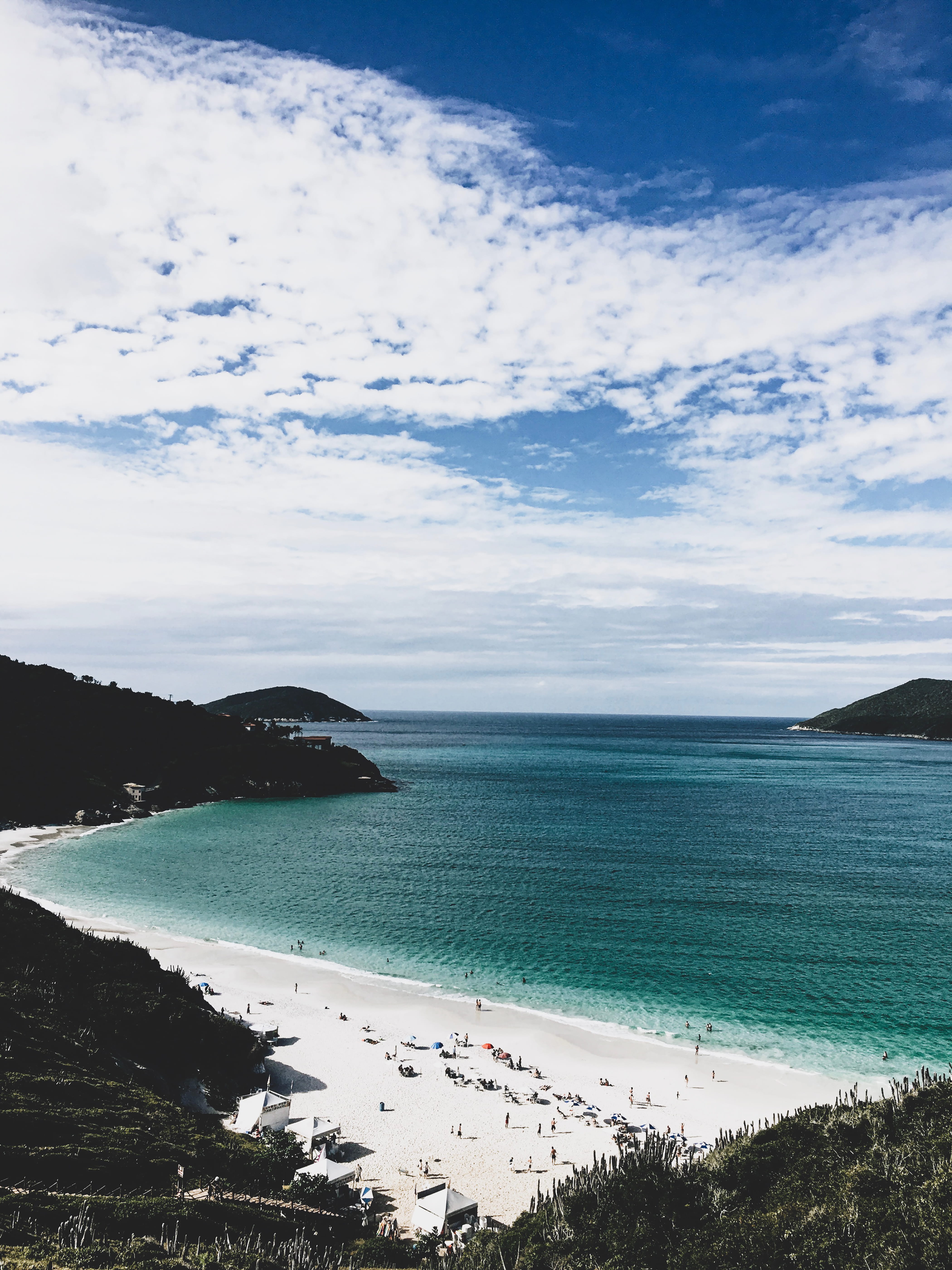 beach, idyllic, no people, water, beauty in nature, brasil, sea, day, arraial do cabo, non-urban scene, land, landscape, 5K, tranquil scene, island, horizon over water, Phone HD Wallpaper