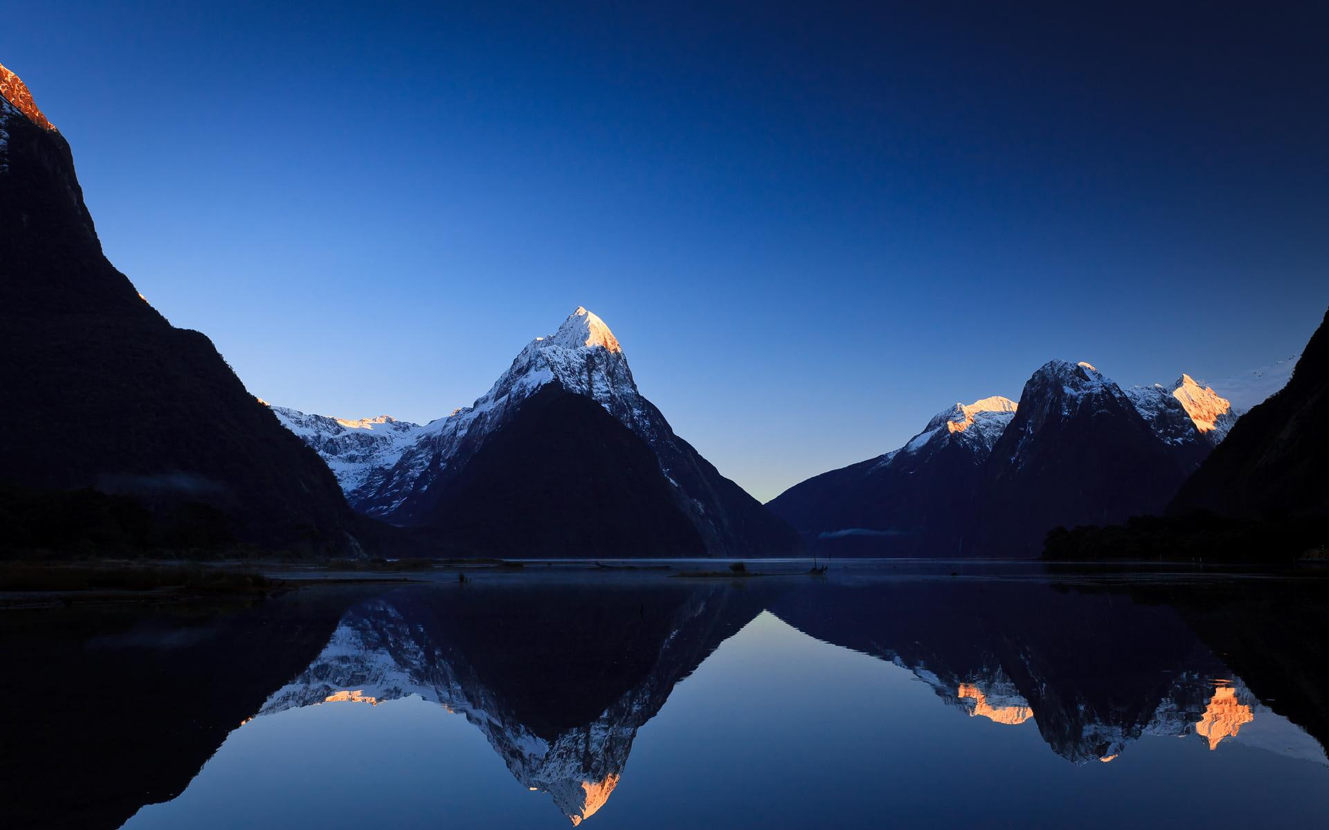 early, lake, beauty, nature, morning, lakes, 1080P, mountains, nature and landscapes, mountain, HD Wallpaper