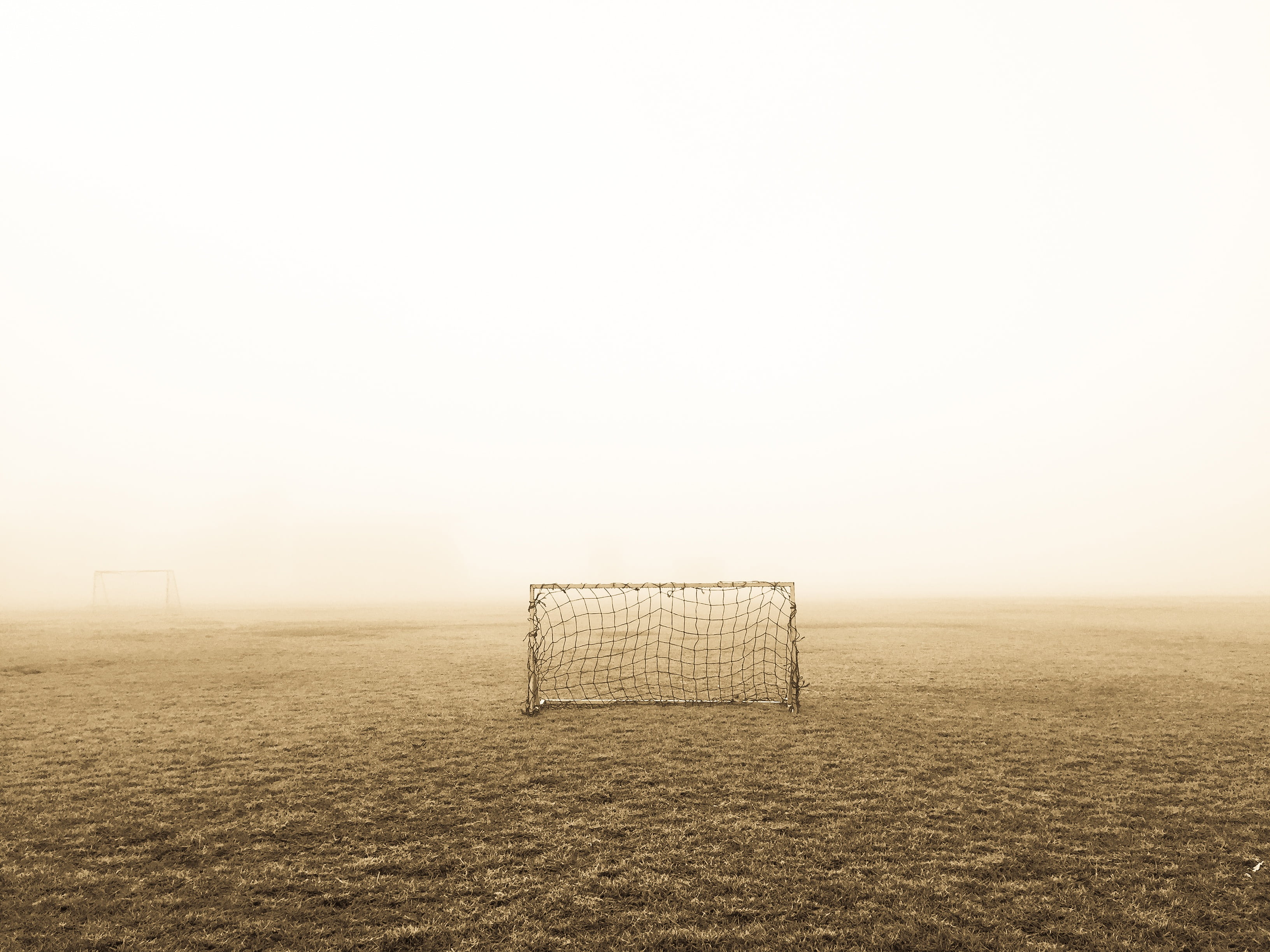 outdoors, absence, agriculture, goal, tranquility, post, 2K, scenics - nature, beige, tranquil scene, field, no people, nature, net, day, land, white, HD Wallpaper