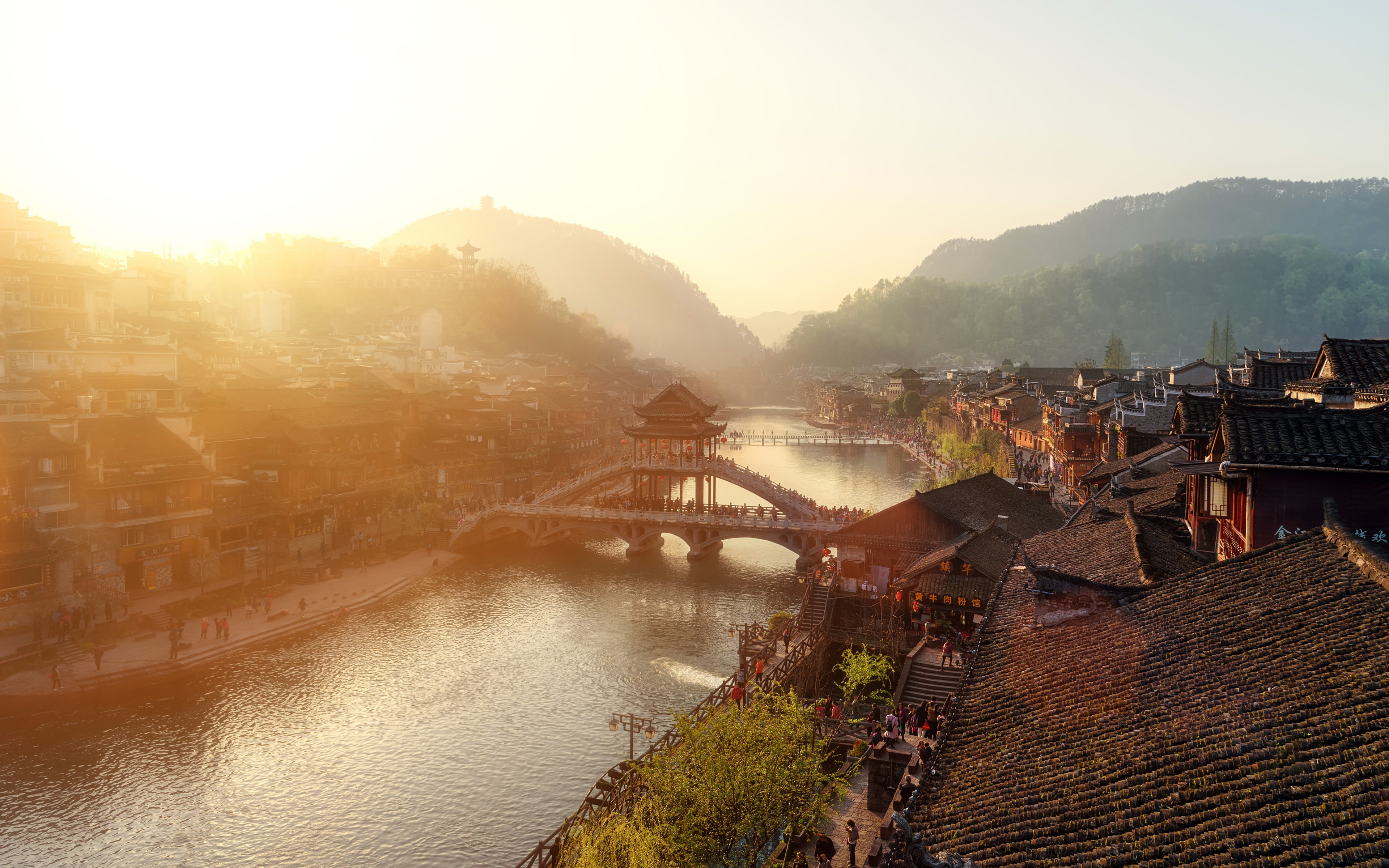 early, morning, travel destinations, nature, 4K, outdoors, tourism, travel, bridge - man made structure, transportation, building exterior, architecture, HD Wallpaper