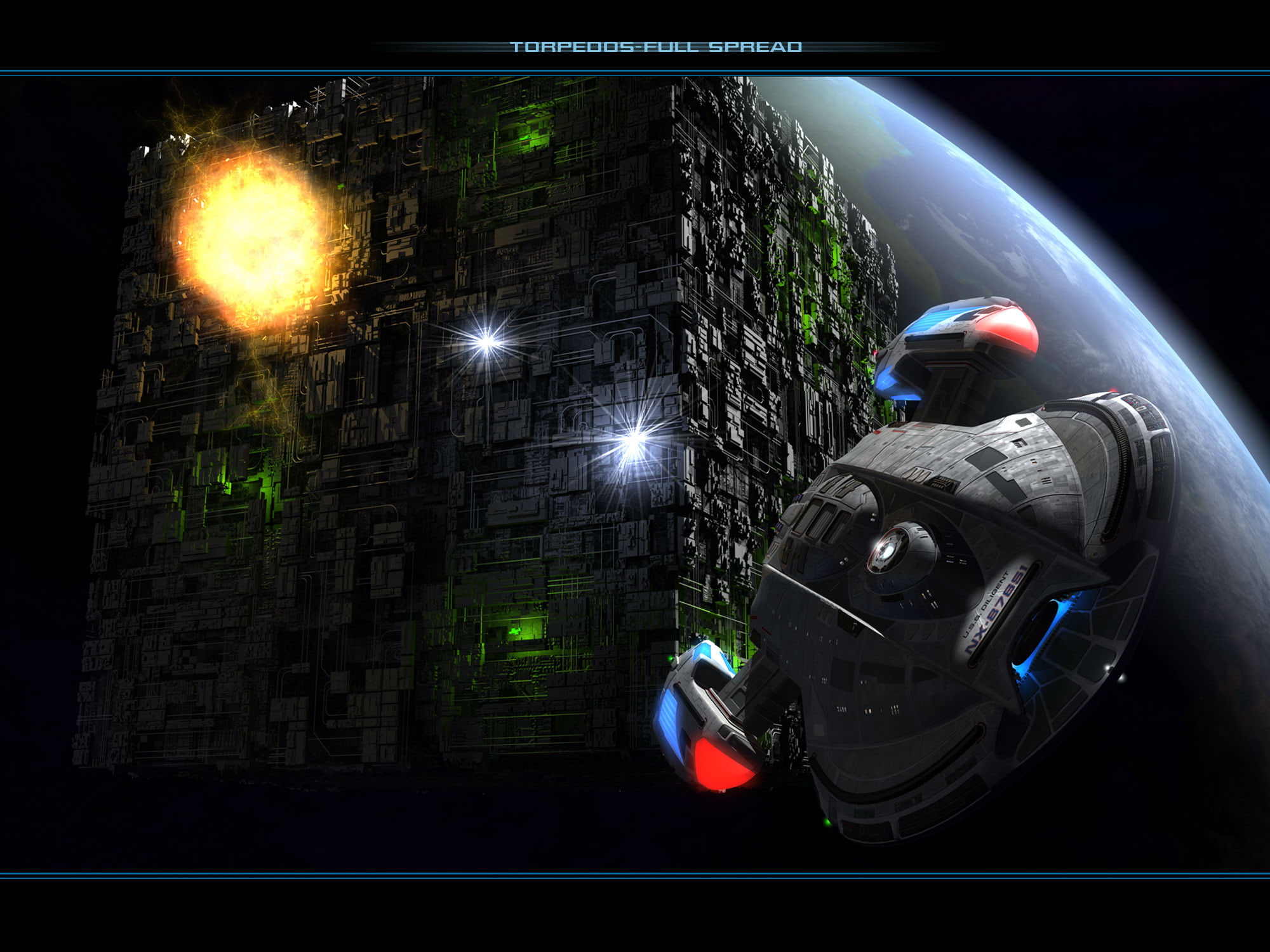 video, sci, movies, games, spaceship, starship, battle, borg, star, trek, 1080P, spacecraft, HD Wallpaper