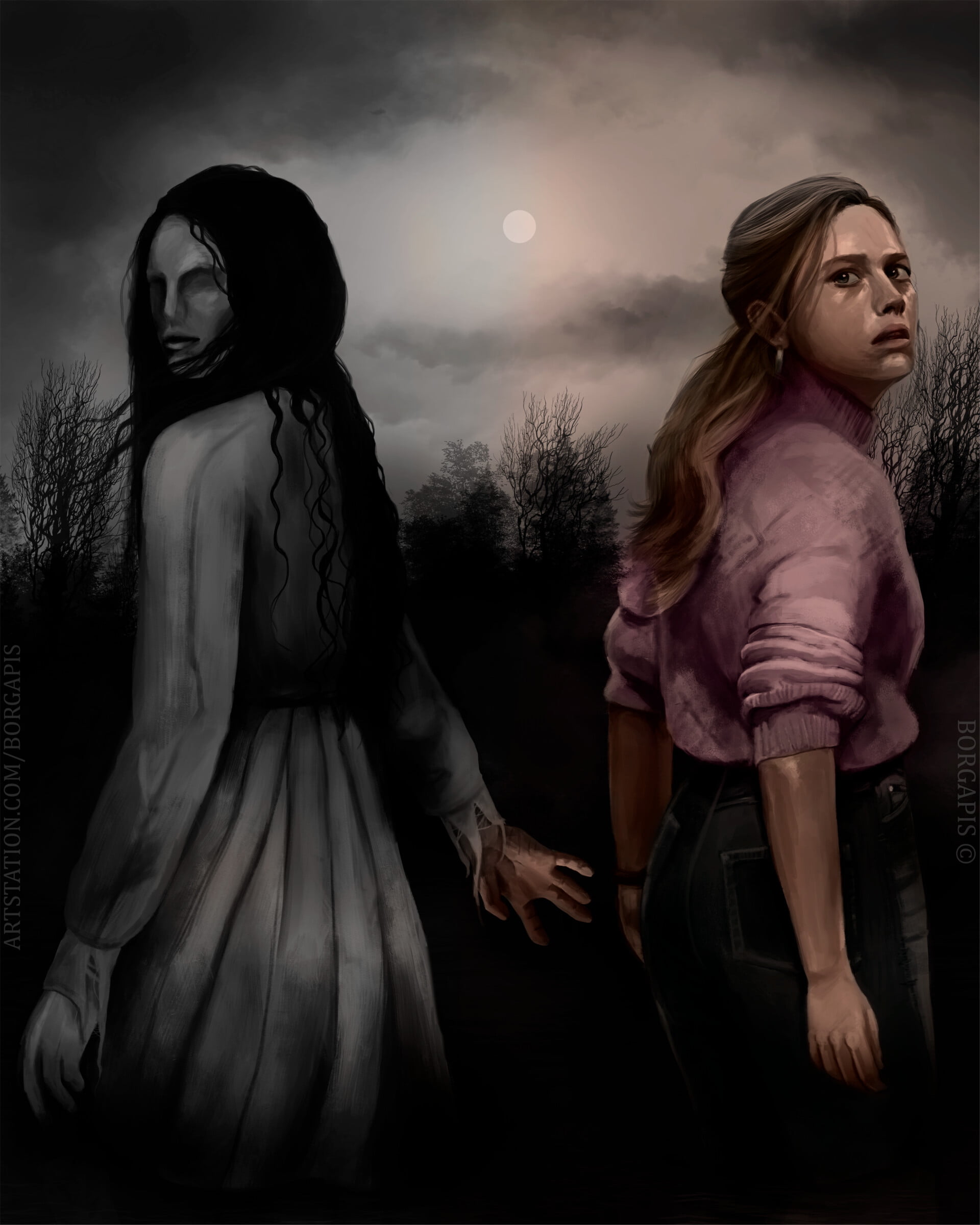 Lyvia Borges, artwork, Victoria Pedretti, portrait display, 1080P, digital art, The Haunting of Bly Manor, TV Series, ArtStation, Dani Clayton, Netflix TV Series, Phone HD Wallpaper