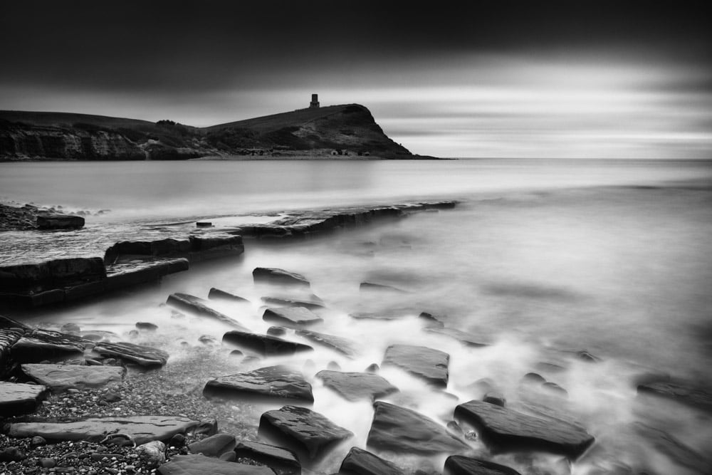 Coast, coastline, ocean wave, 480P, nature, black And White, Long Exposure, seascape, LE, beach, rock - Object, Kimmeridge Bay, Dorset, outdoors, sea, HD Wallpaper