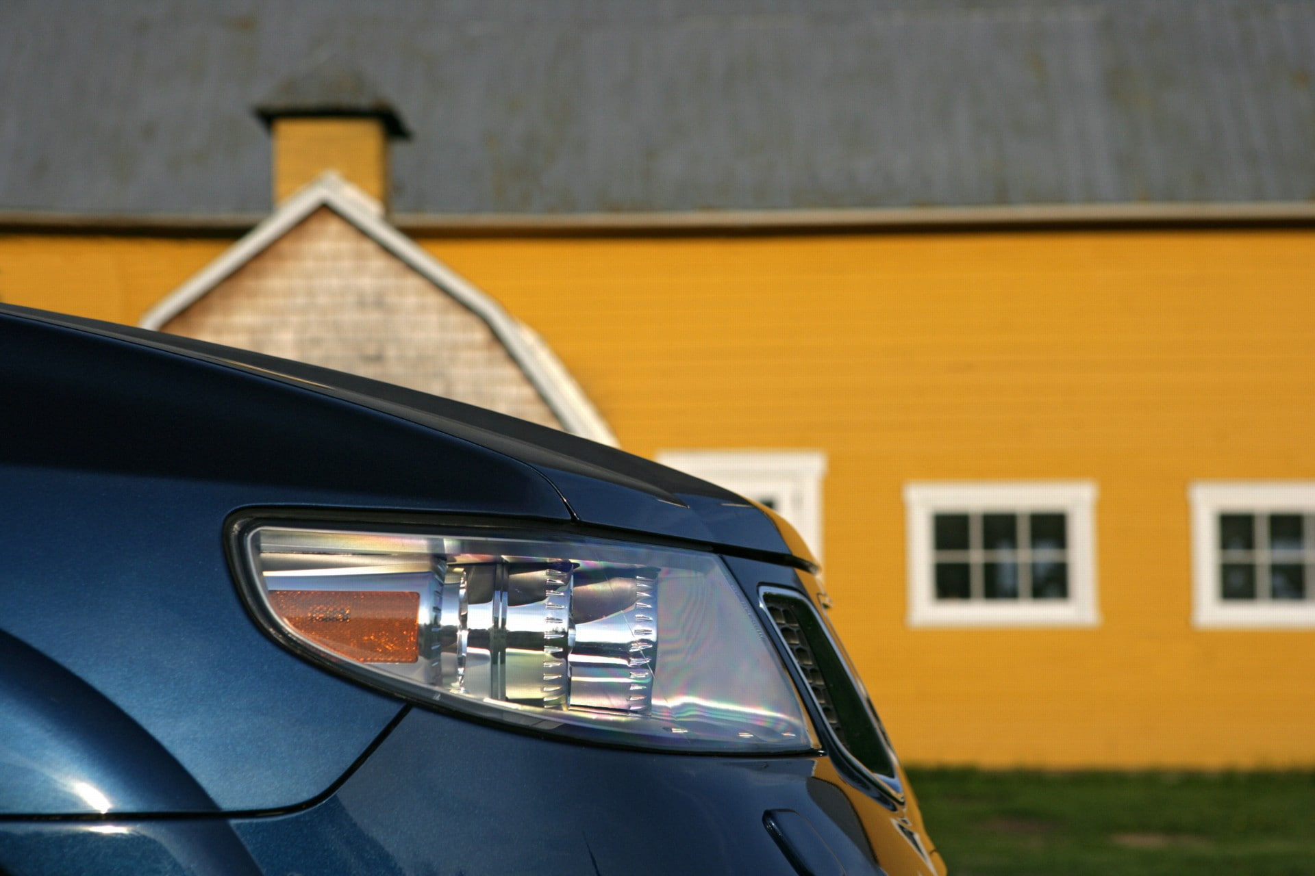 saab, yellow, x, close-up, mode of transportation, city, land vehicle, house, building exterior, transportation, no people, architecture, 1080P, motor vehicle, HD Wallpaper