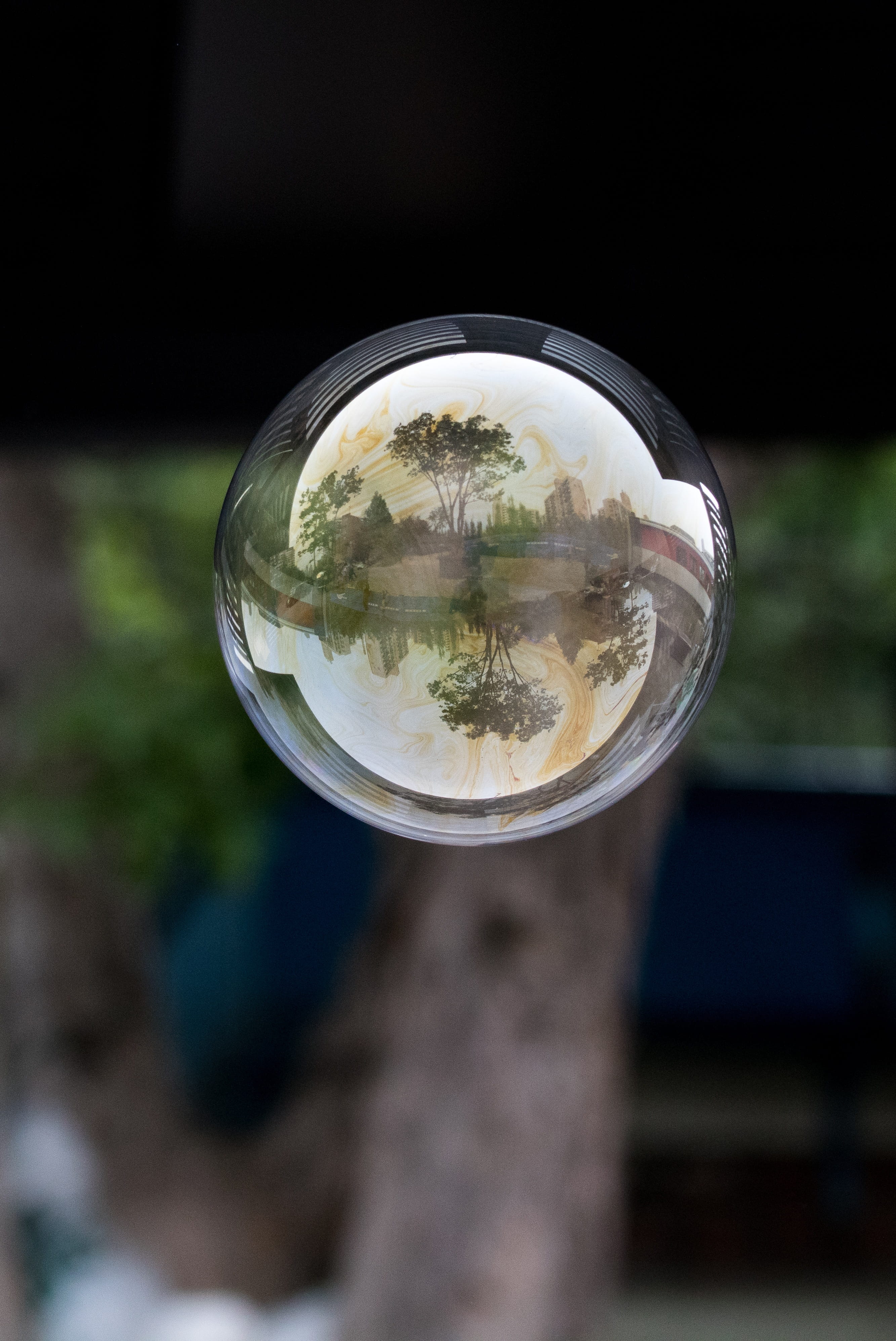 4K, holding, water, reflections, day, transparent, ball, crystal ball, glass - material, focus on foreground, geometric shape, foam, sphere, drop, no people, Phone HD Wallpaper