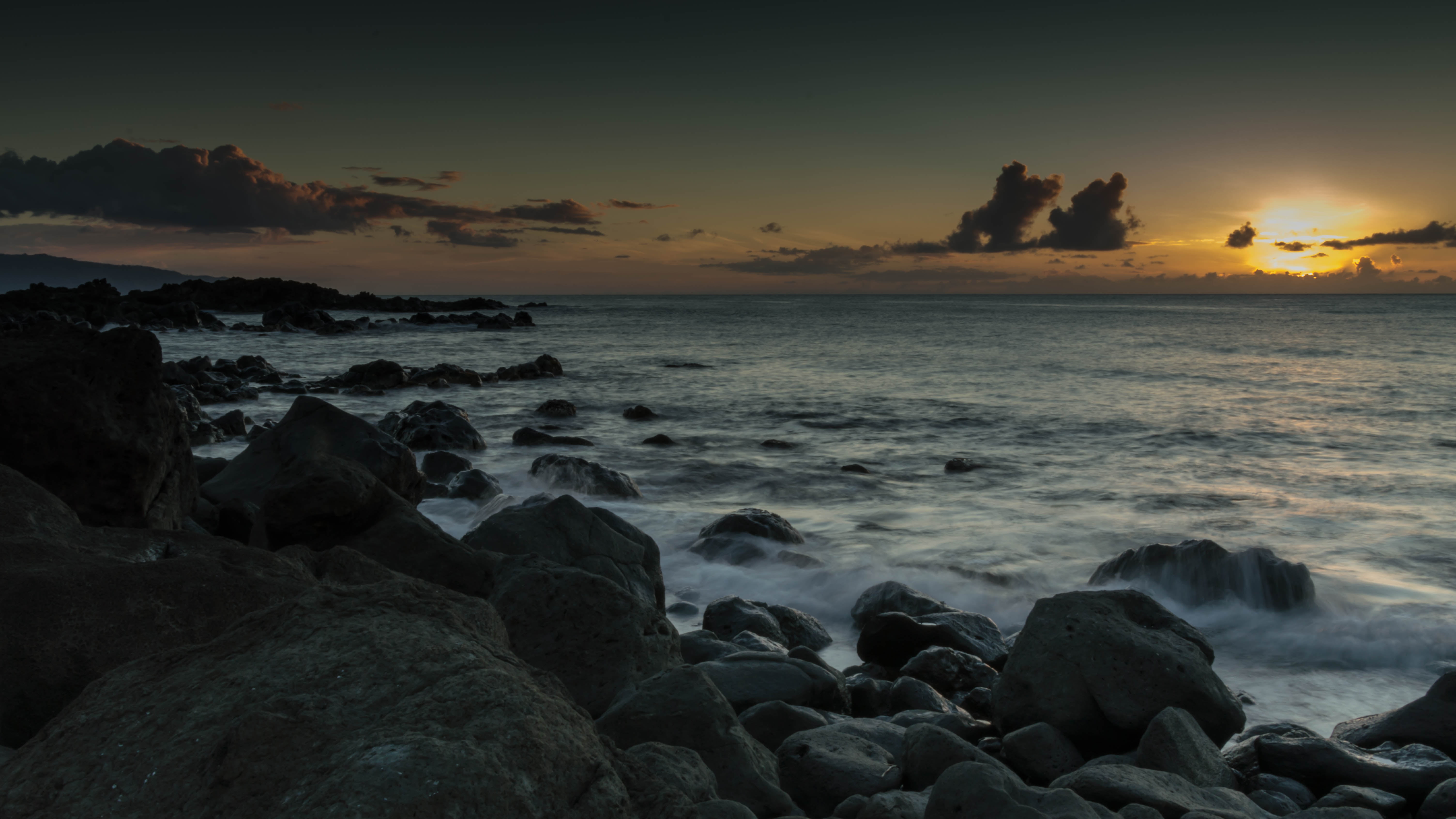 hawaii, PZD, vacation, AF, beach, untitled, water, summer, north shore, Sea of Tranquility, sea, Di, II, Macro, coastline, sky, rock - Object, haleiwa, HD Wallpaper