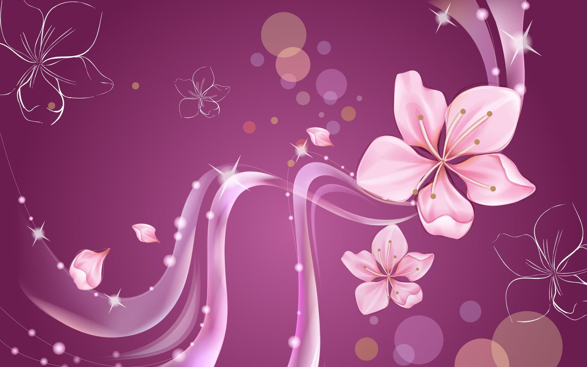 single Flower, pattern, 1080P, no people, beauty, backgrounds, springtime, lines, summer, background, image, computer Graphic, pollen, holiday, blossom, HD Wallpaper