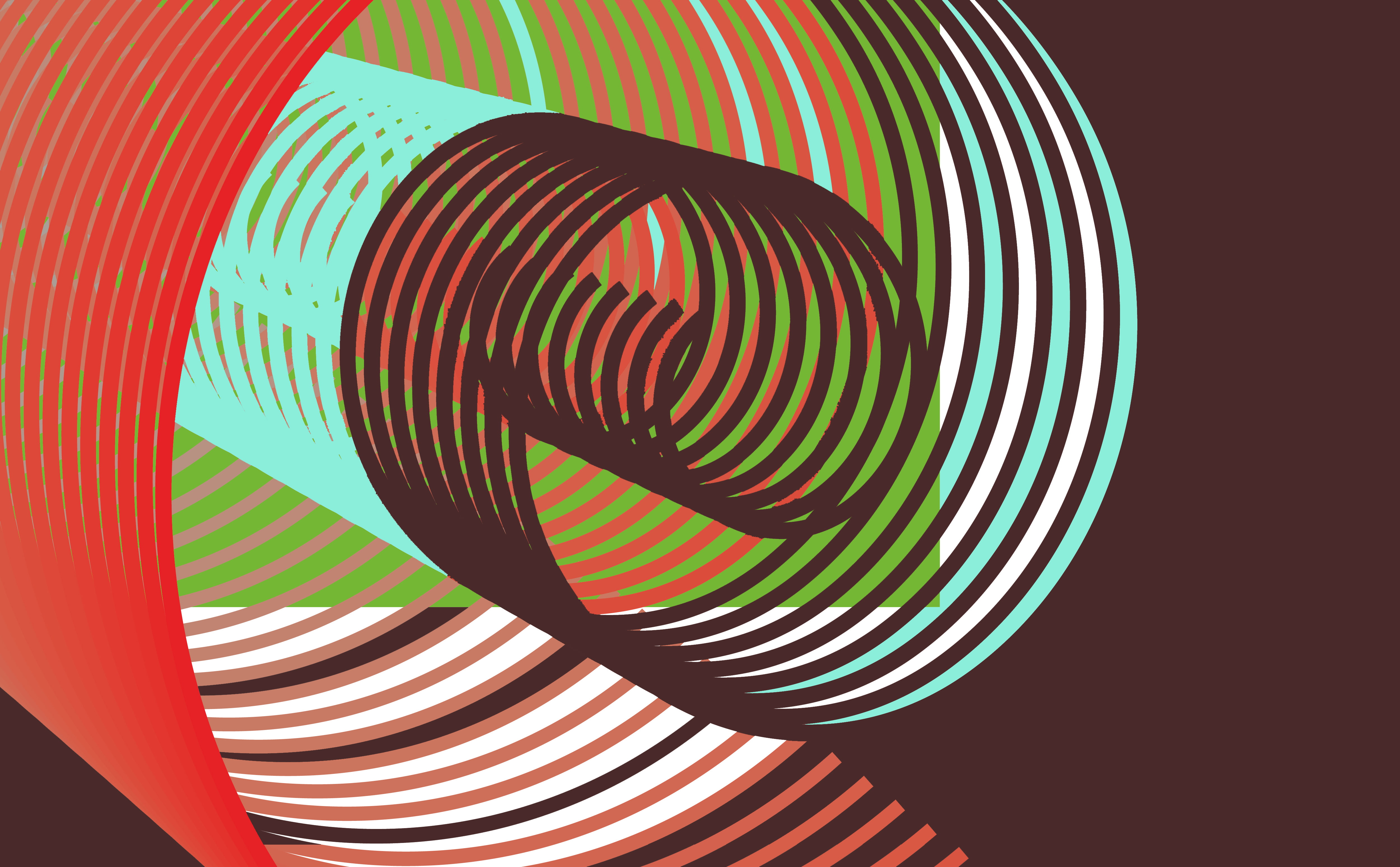 black, abstraction, abstract, 4K, ruffle, line, dazzled, illusion, color, green, movement, hallucination, HD Wallpaper