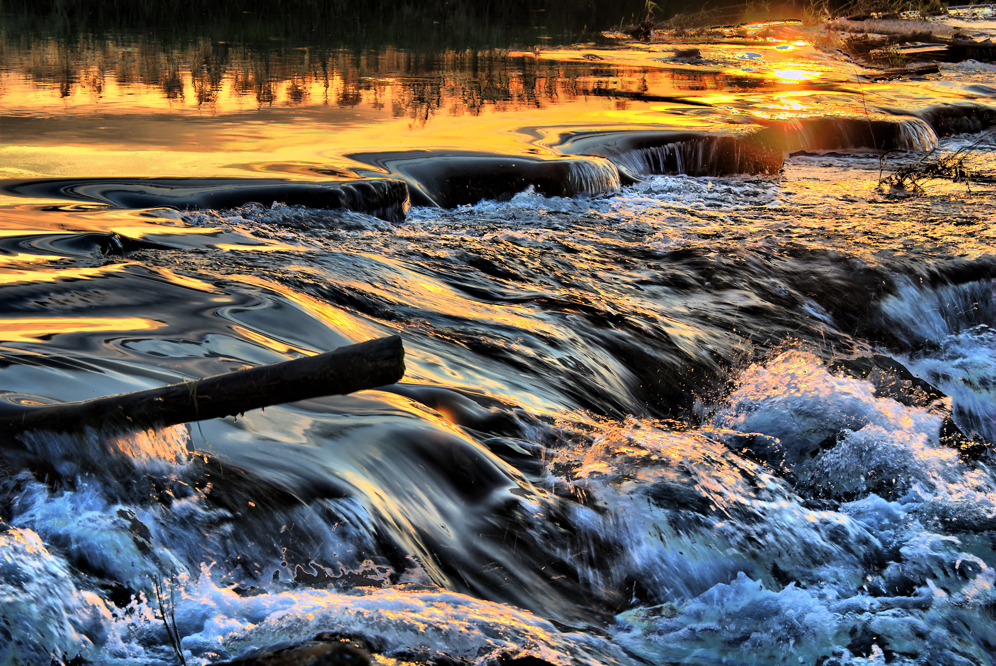 nature, waterfalls, 4K, Japan, hdri, kawagoe, geotagged, lat, Saitama, river, lon, HDR, sunset, water, geo, Iruma river, Stream, HD Wallpaper