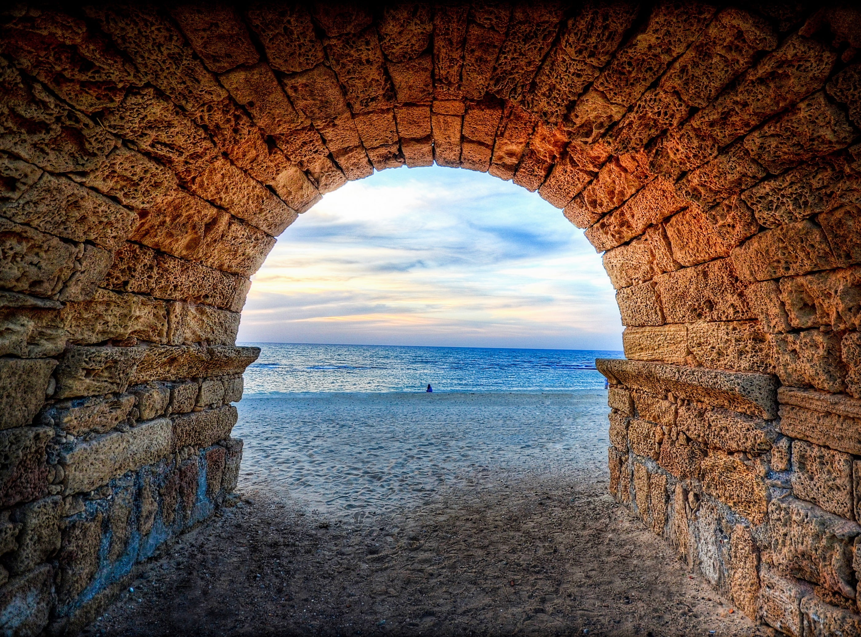 Beach, body, sky, nikon, romans, beauty in nature, no people, sunset, wideangle, Present, Explore, sigma, d5100, scenics - nature, water, horizon, Israel, HD Wallpaper