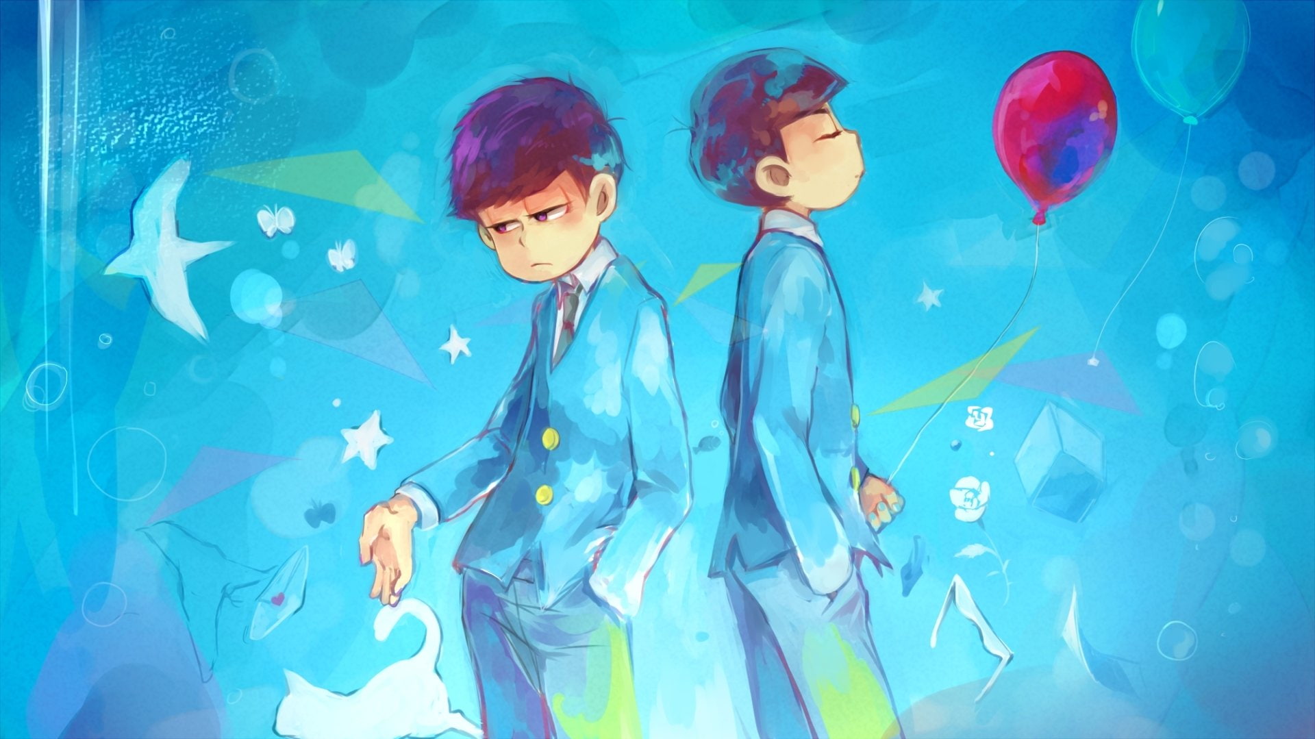 1080P, Ichimatsu Matsuno, Osomatsu-san, Karamatsu Matsuno, Anime, HD Wallpaper