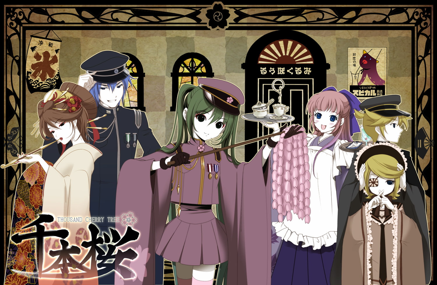 megurine, len, 720P, kaito, rin, meiko, miku, senbon zakura, kagamine, ittomaru, luka, hatsune, vocaloid, HD Wallpaper