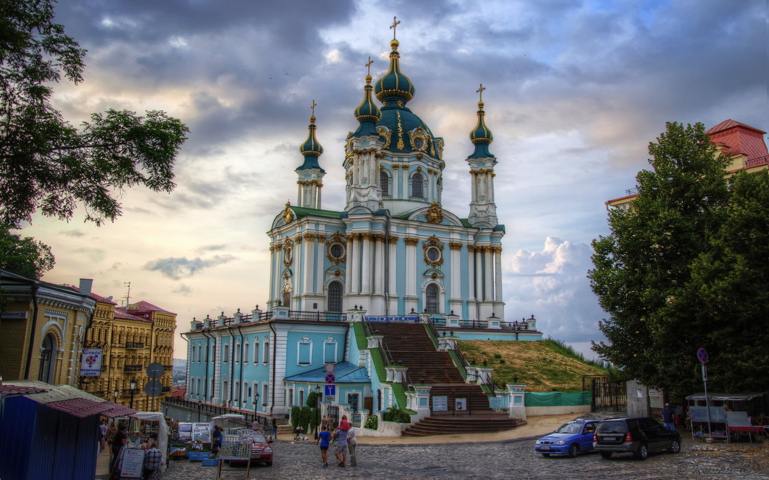 st, ukraine, kiev, andrew, church, 2K, HD Wallpaper