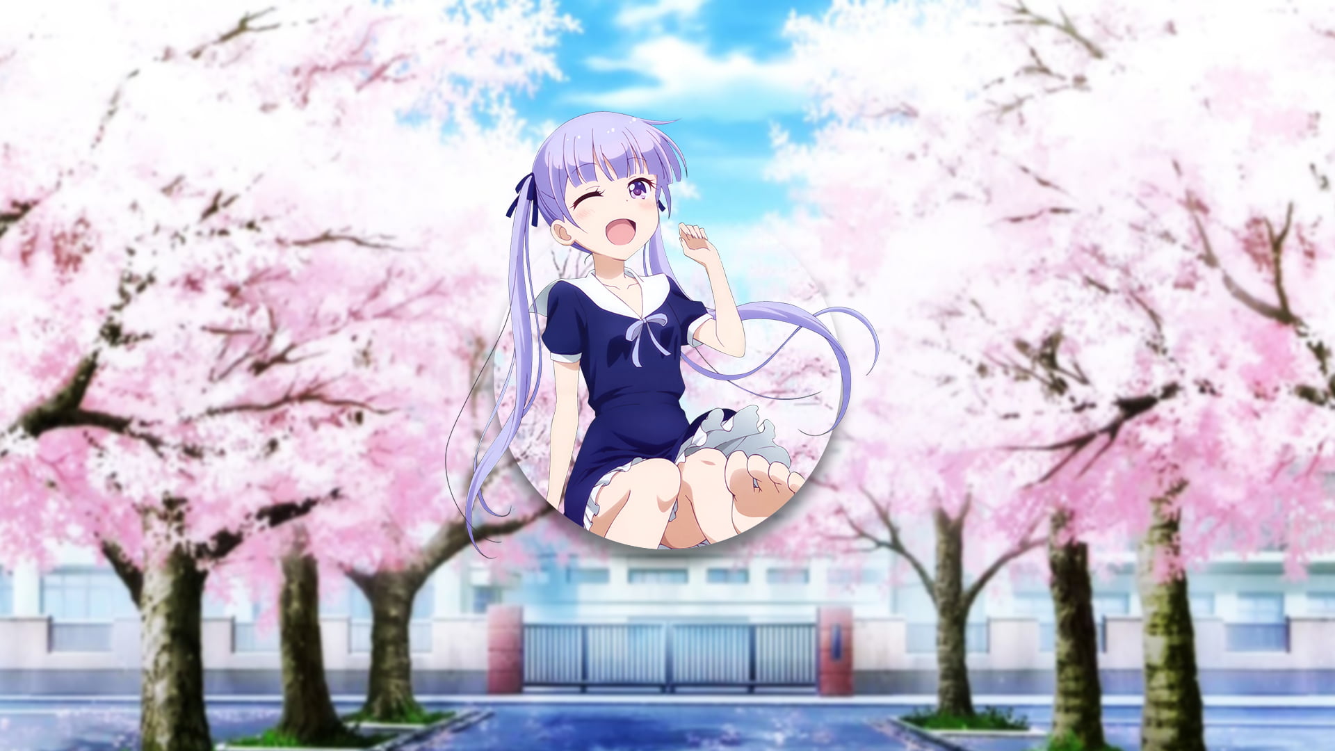 hairstyle, anime, flowering plant, plant, blossom, portrait, landscape, childhood, New Game! , innocence, child, tree, fragility, springtime, flower, shapes, HD Wallpaper