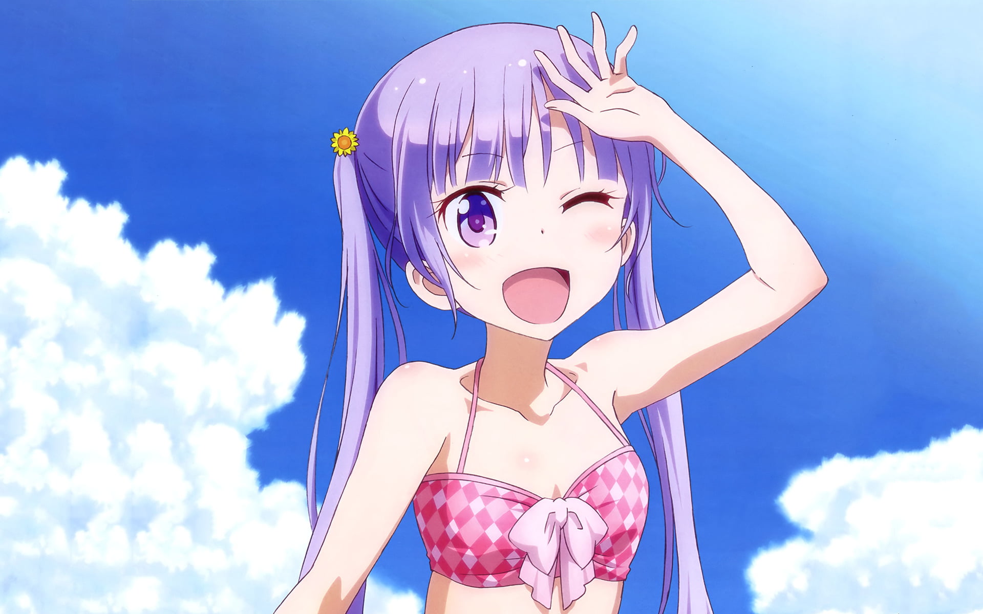 girls, lifestyles, leisure activity, Anime, Aoba Suzukaze, young adult, standing, happiness, front view, portrait, hairstyle, one person, representation, HD Wallpaper